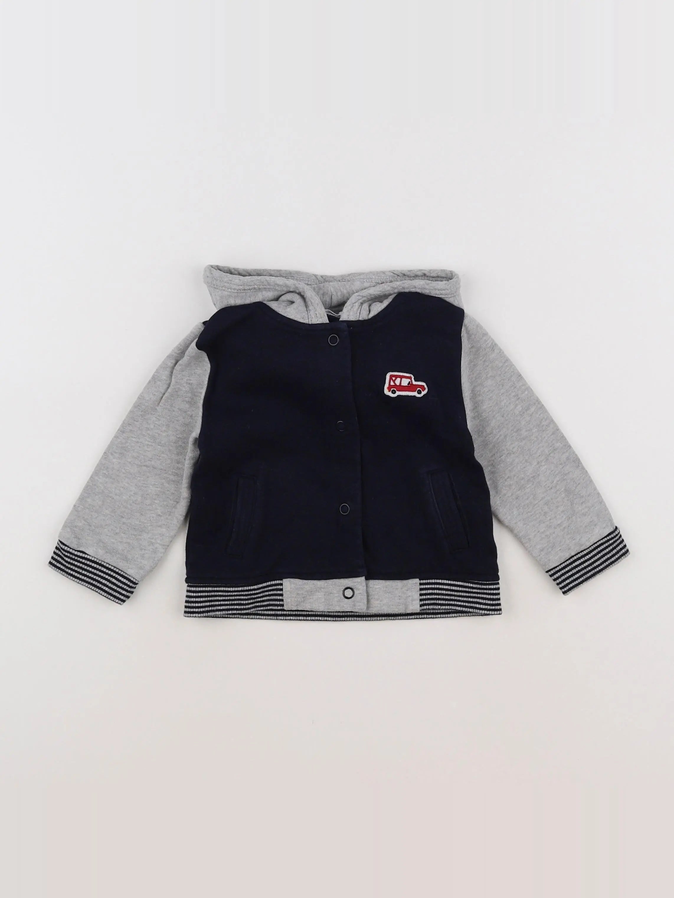 Boutchou - sweat bleu, gris - 12 mois
