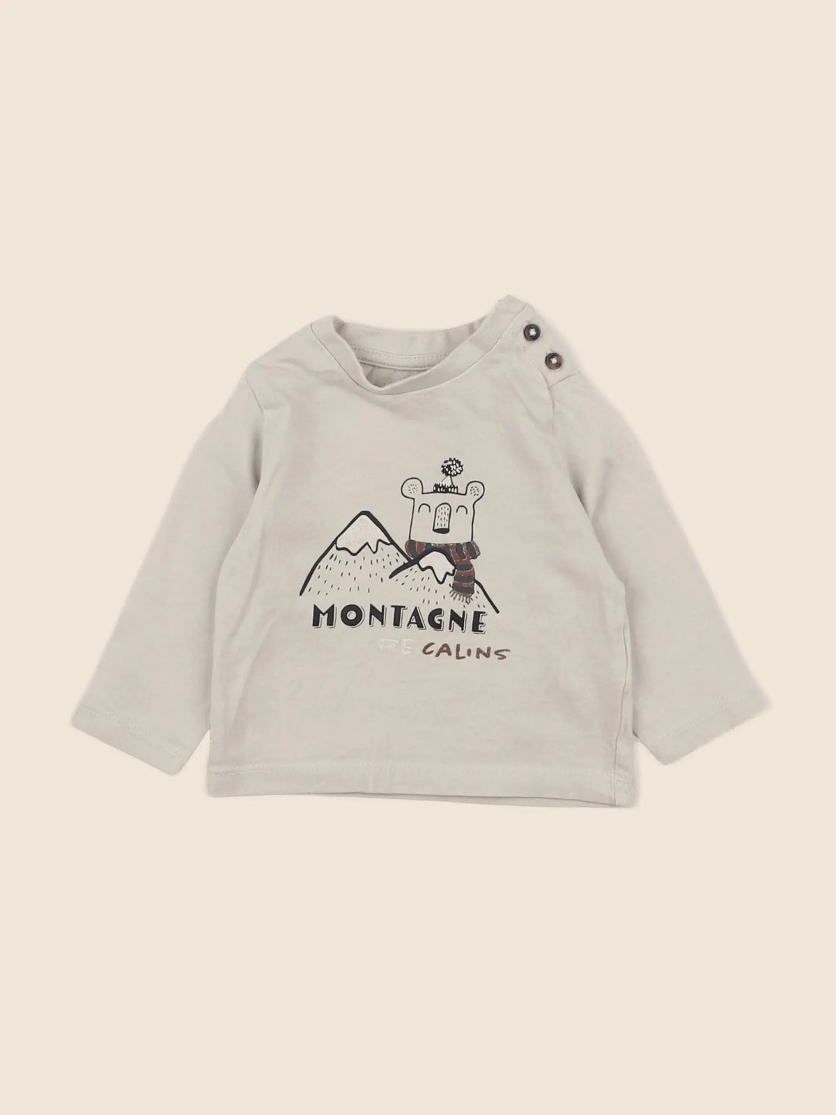 Vertbaudet - tee-shirt beige - 3 mois