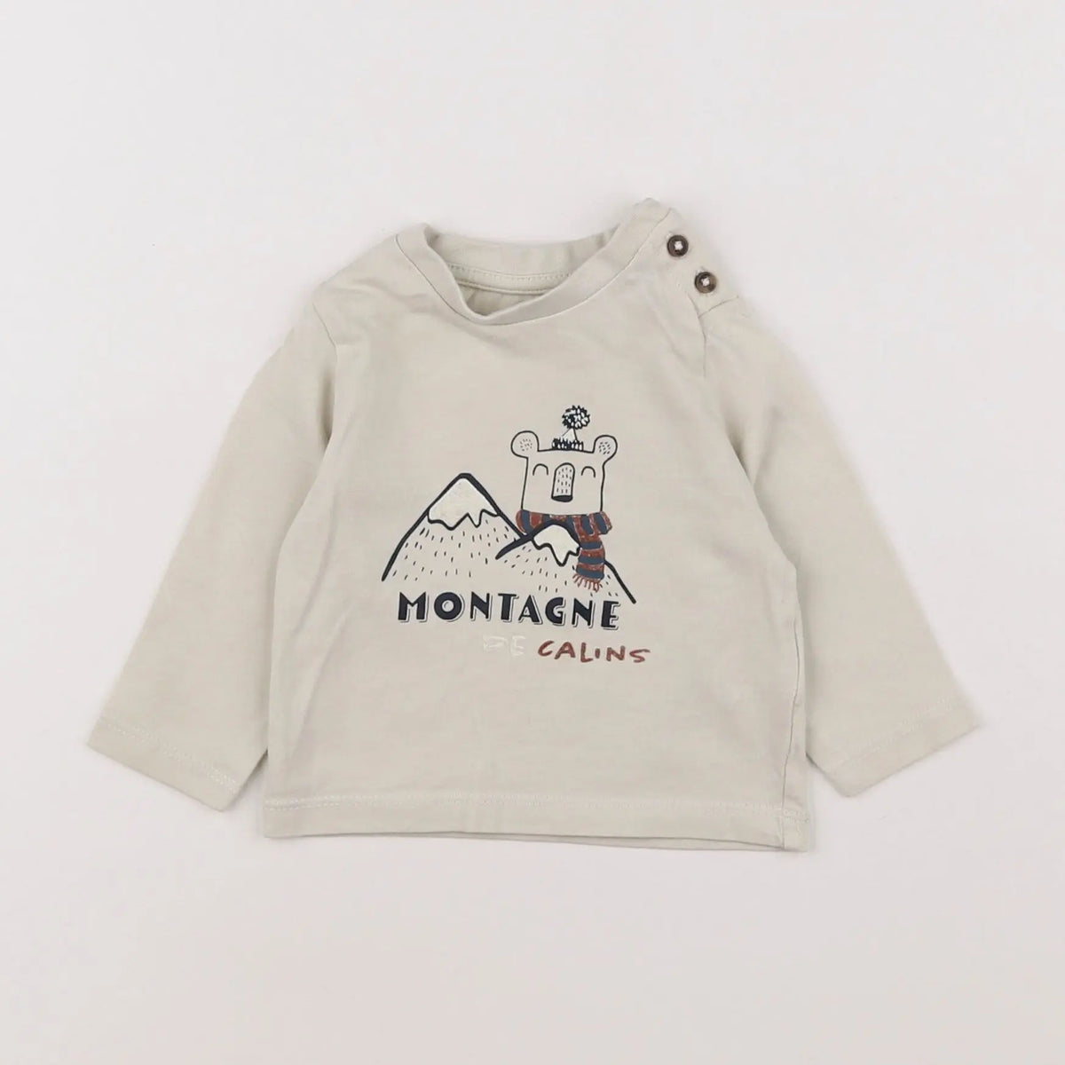 Vertbaudet - tee-shirt beige - 3 mois