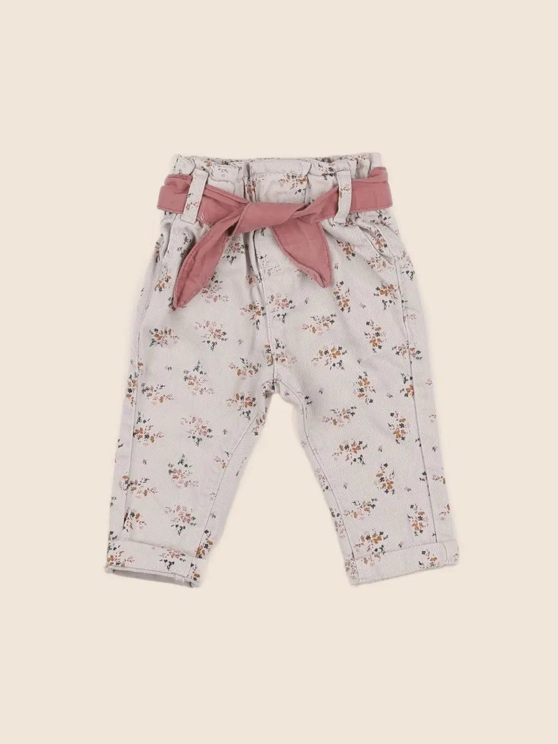 Vertbaudet - jean beige, rose - 3 mois