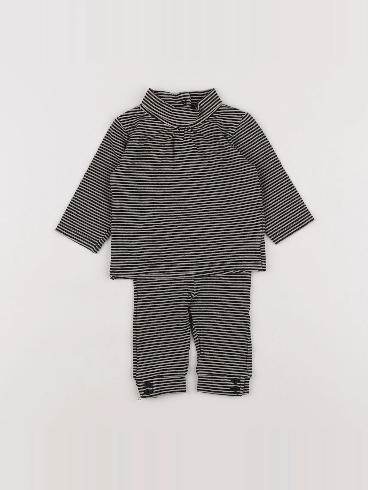 Vertbaudet - ensemble bleu, blanc - 3 mois