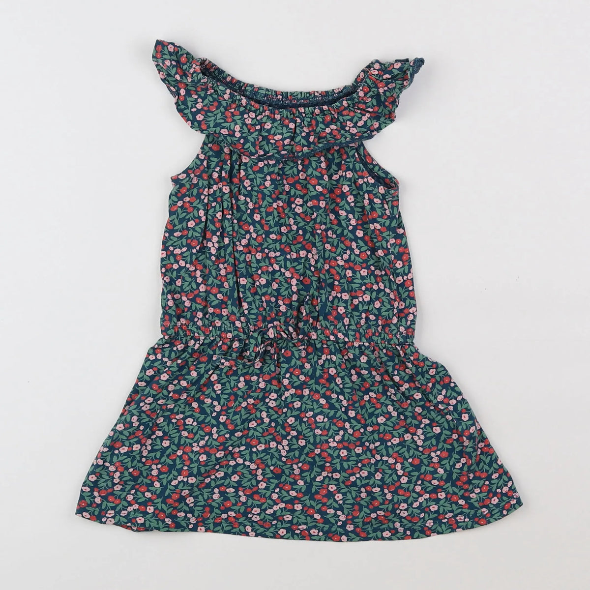 Vertbaudet - robe rose, vert - 2 ans