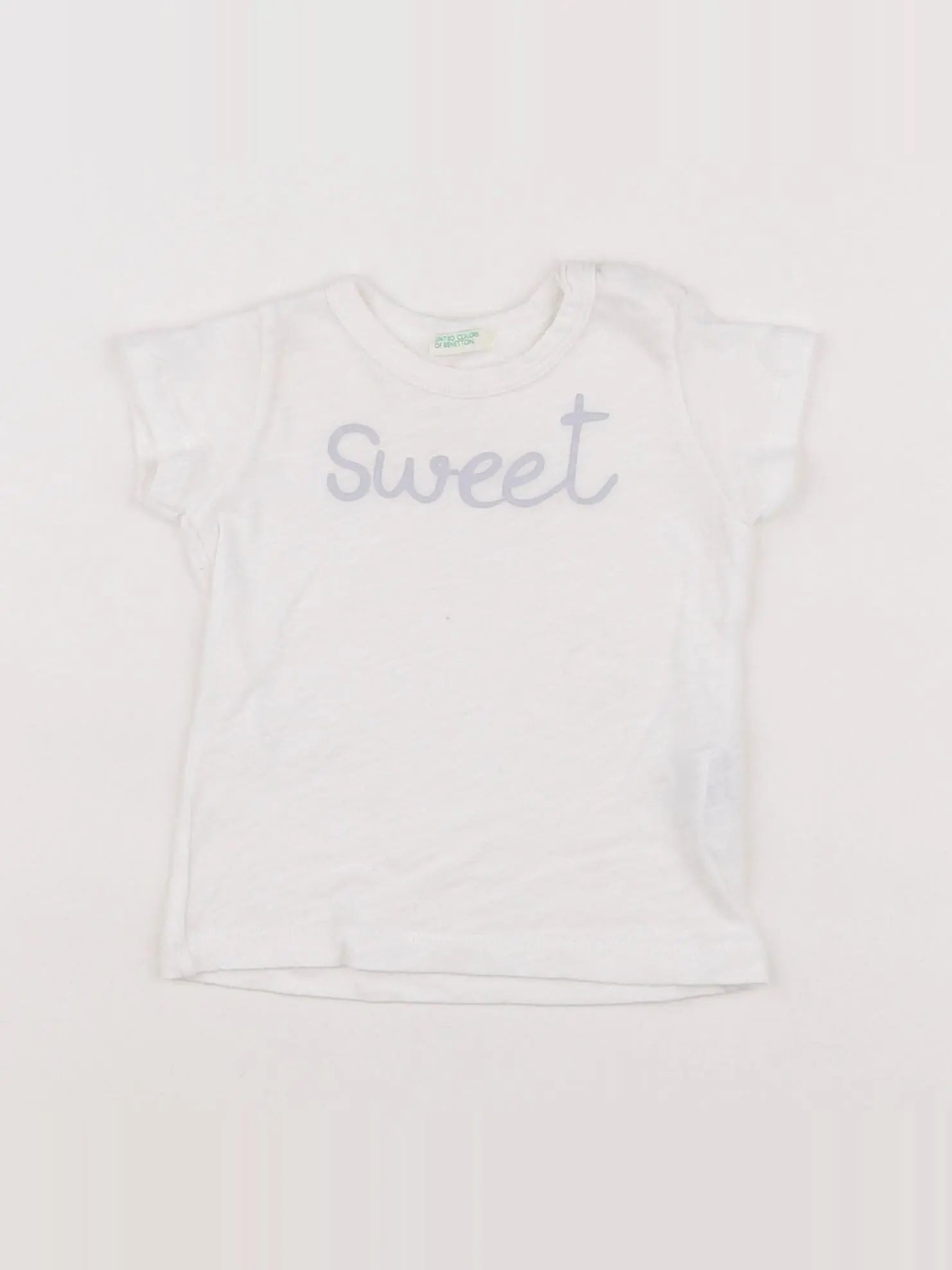 Benetton - tee-shirt blanc - 3/6 mois