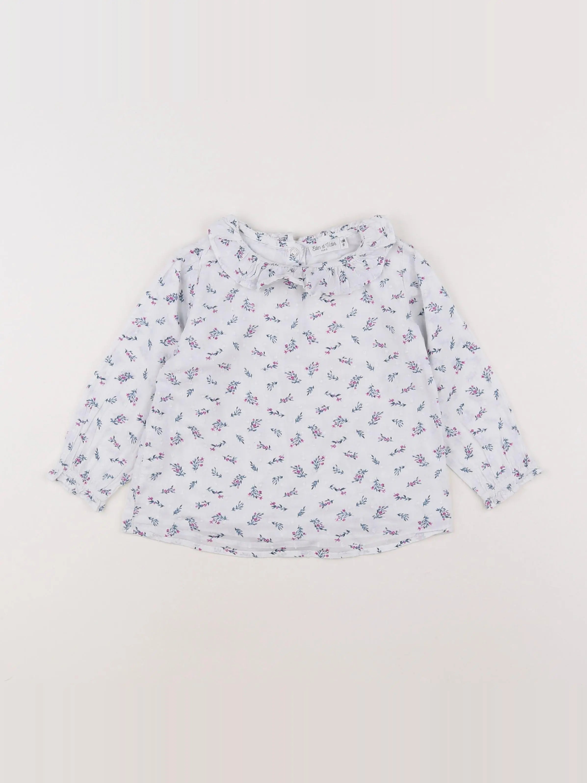 Eden & Victor - blouse bleu, blanc - 18 mois