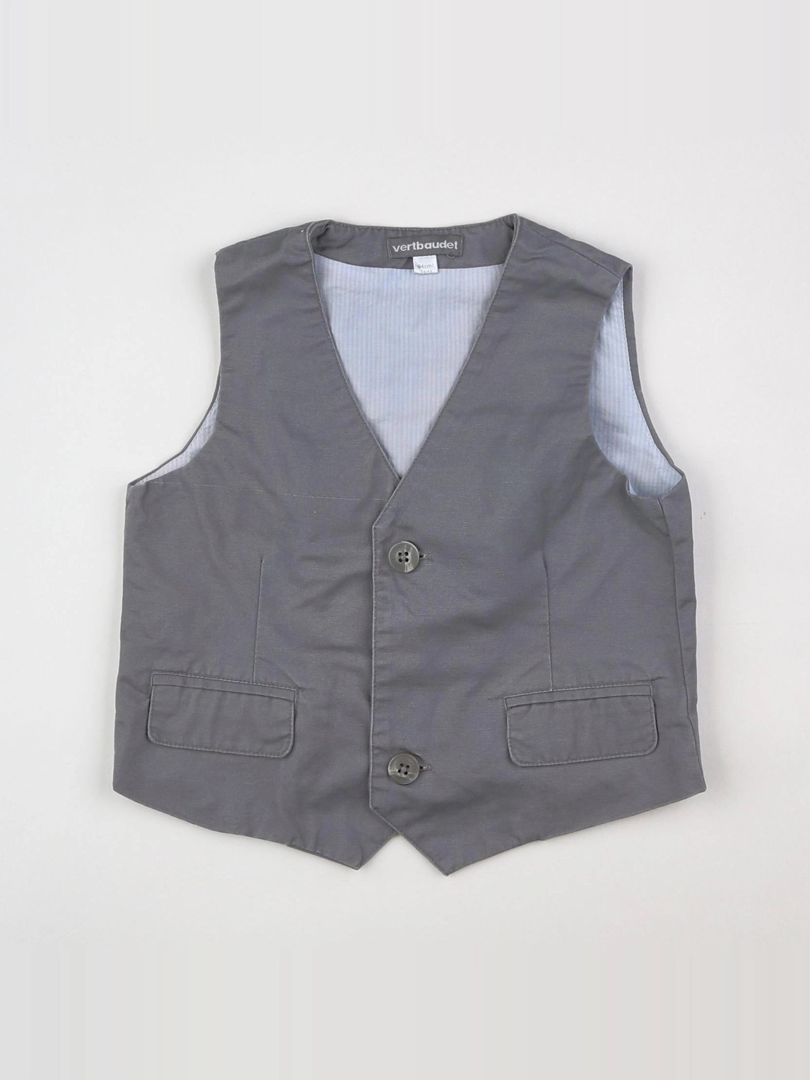 Vertbaudet - gilet gris - 3 ans
