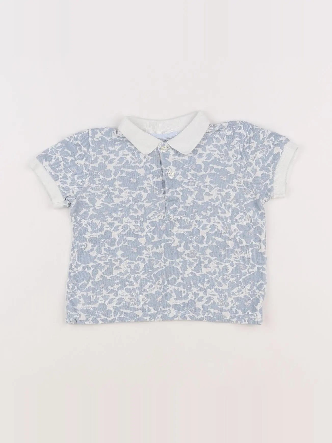 Petit Bateau - polo bleu - 18 mois