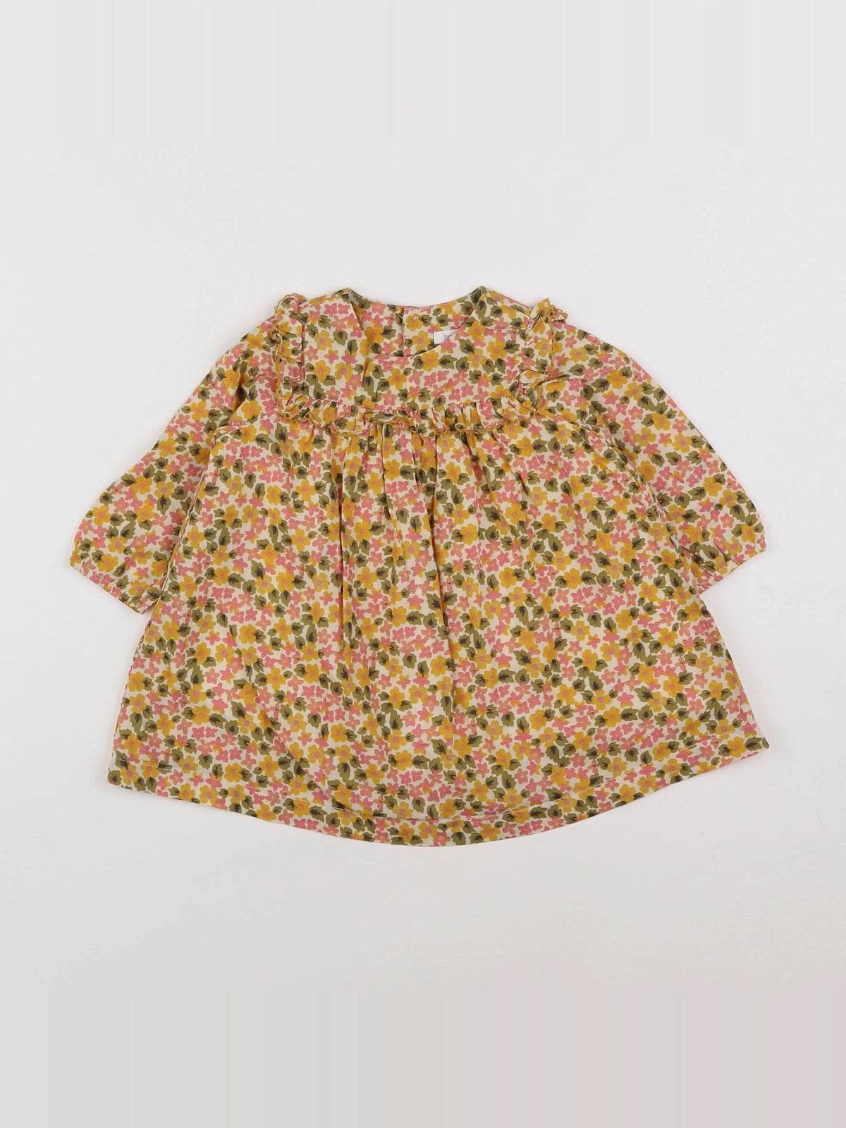 Boutchou - robe jaune, rose, vert - 6 mois