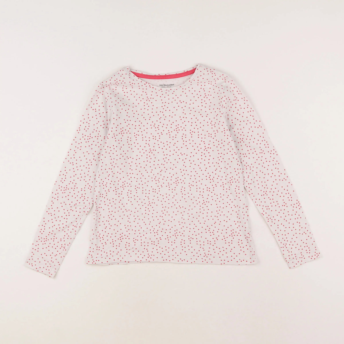 Vertbaudet - tee-shirt blanc, rose - 8 ans