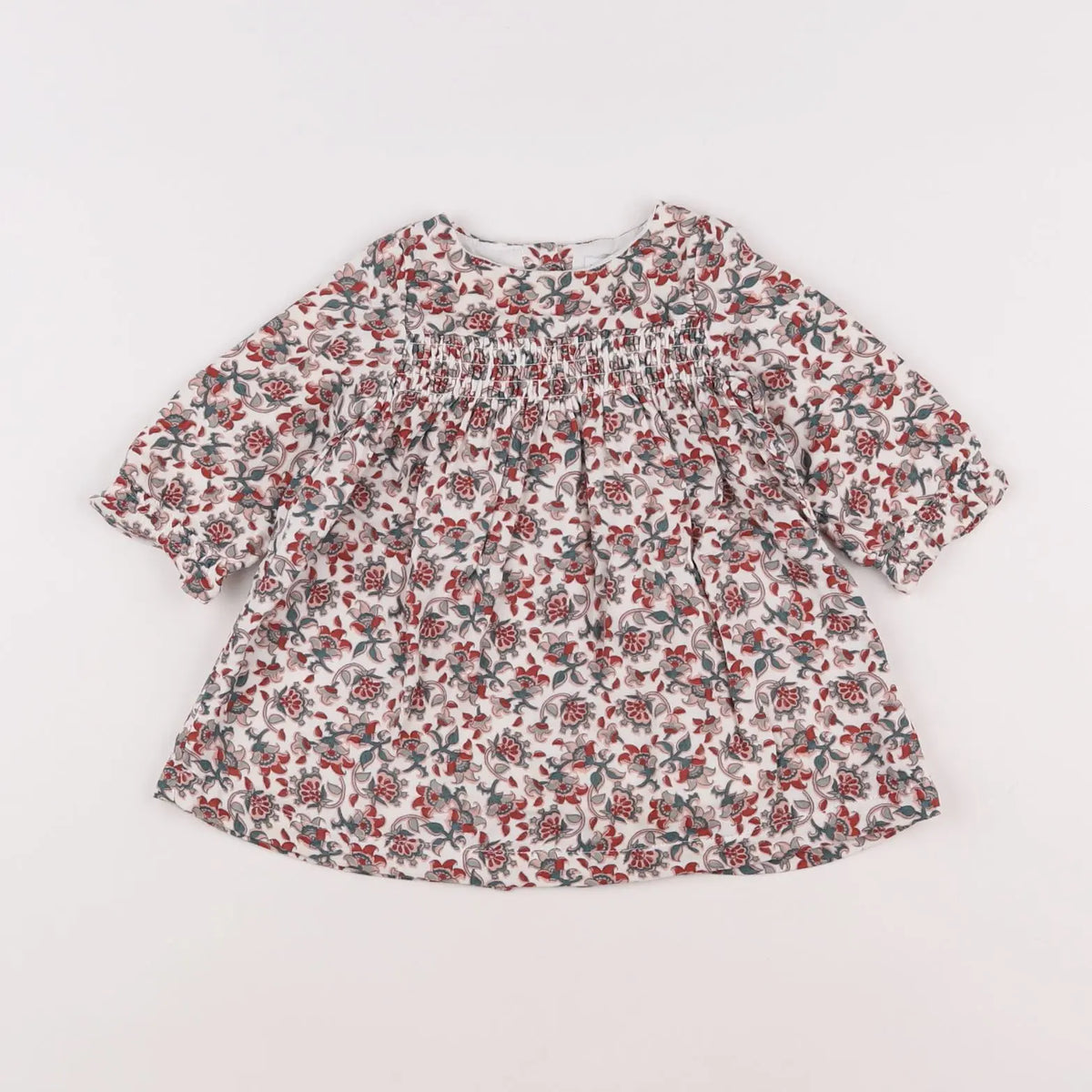 Vertbaudet - robe blanc, rouge - 3 mois