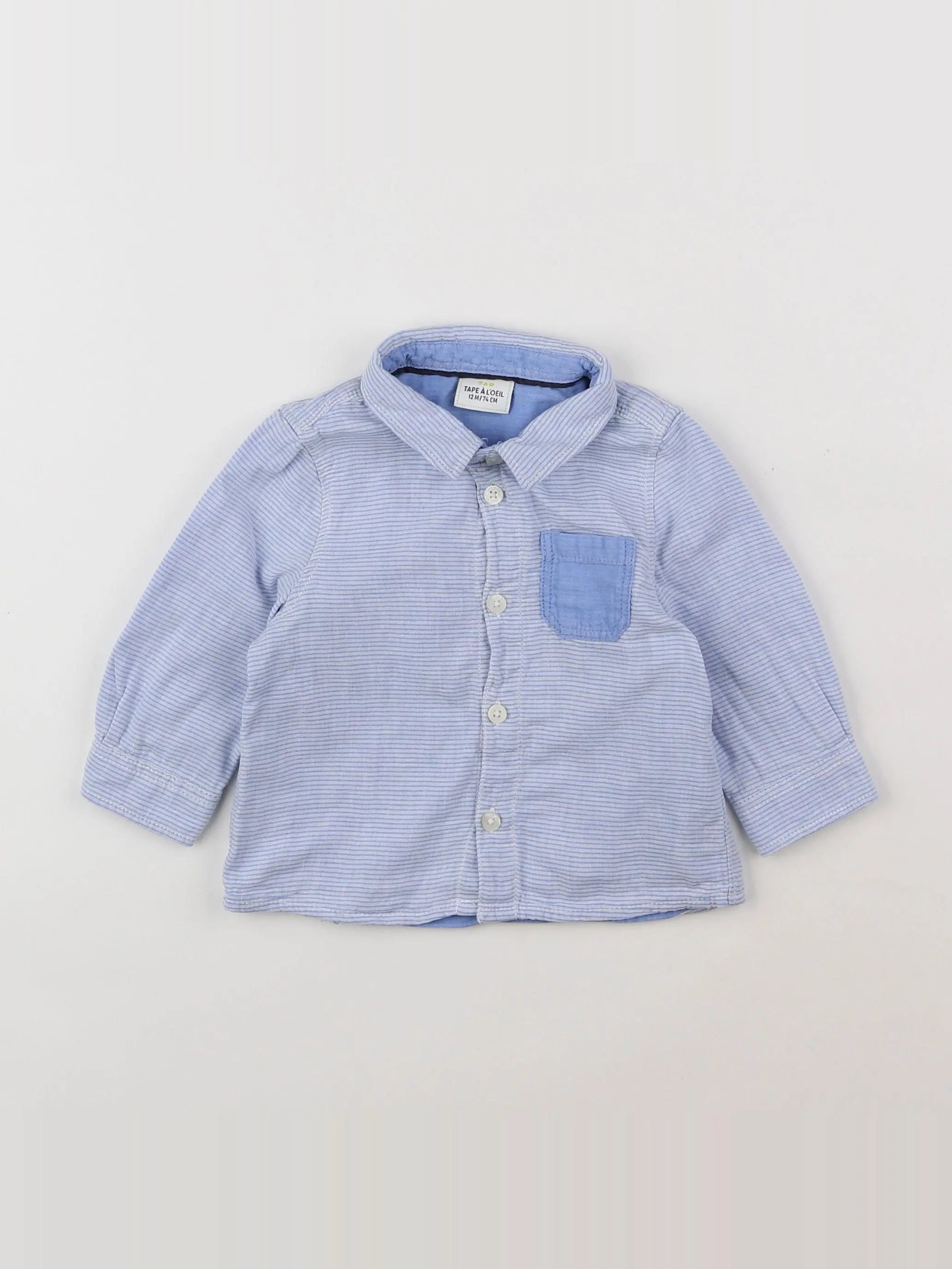 Tape à l'oeil - chemise bleu - 12 mois