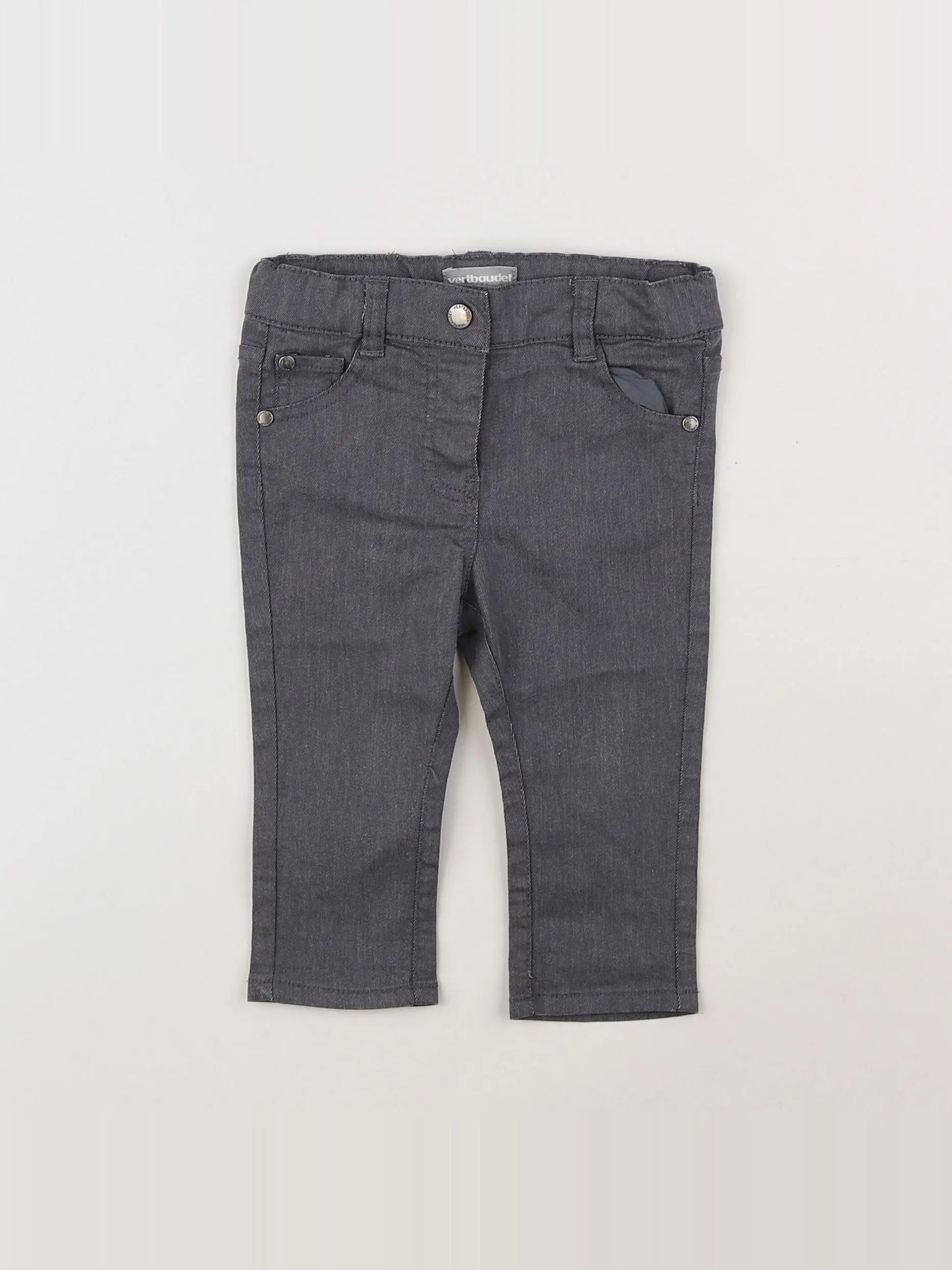 Vertbaudet - pantalon gris - 9 mois