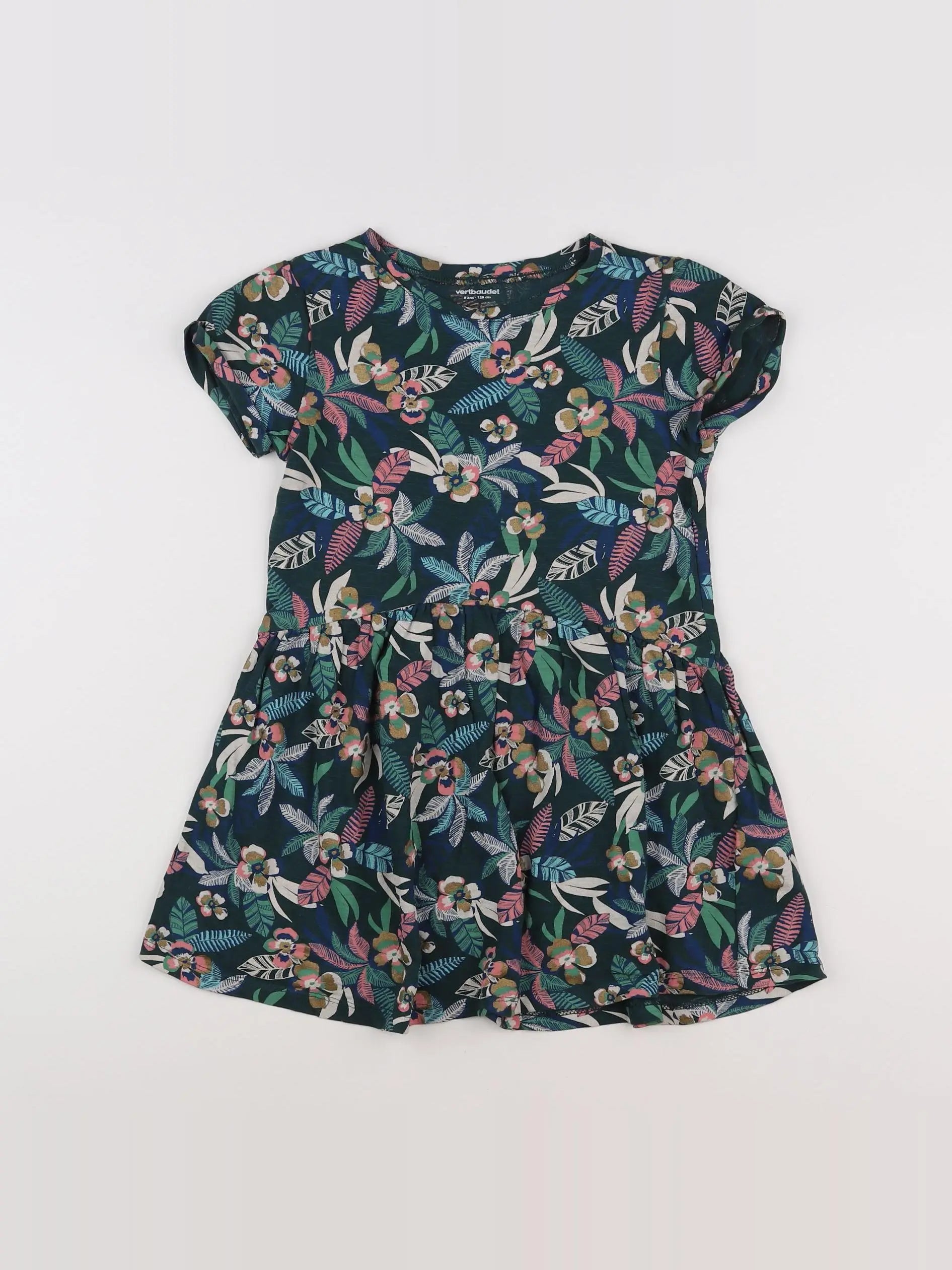 Vertbaudet - robe multicolore - 8 ans