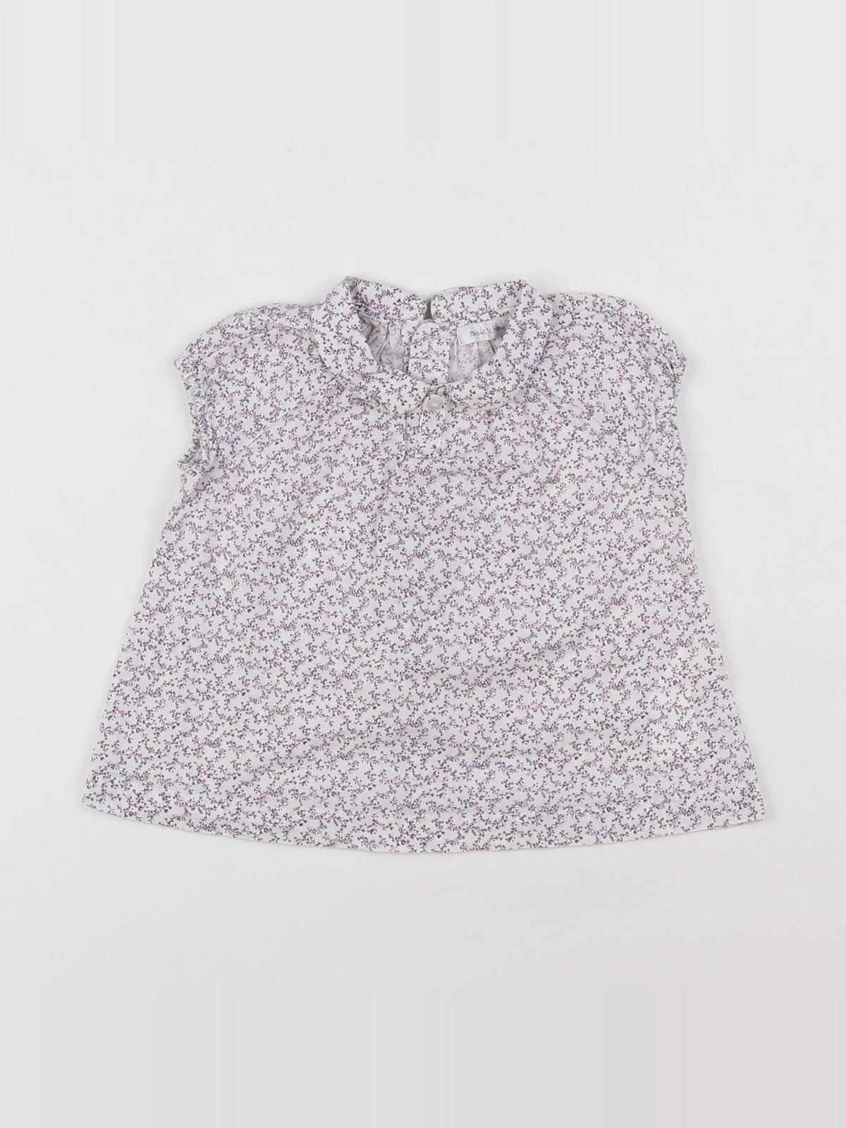 Boutchou - blouse blanc, violet - 12 mois