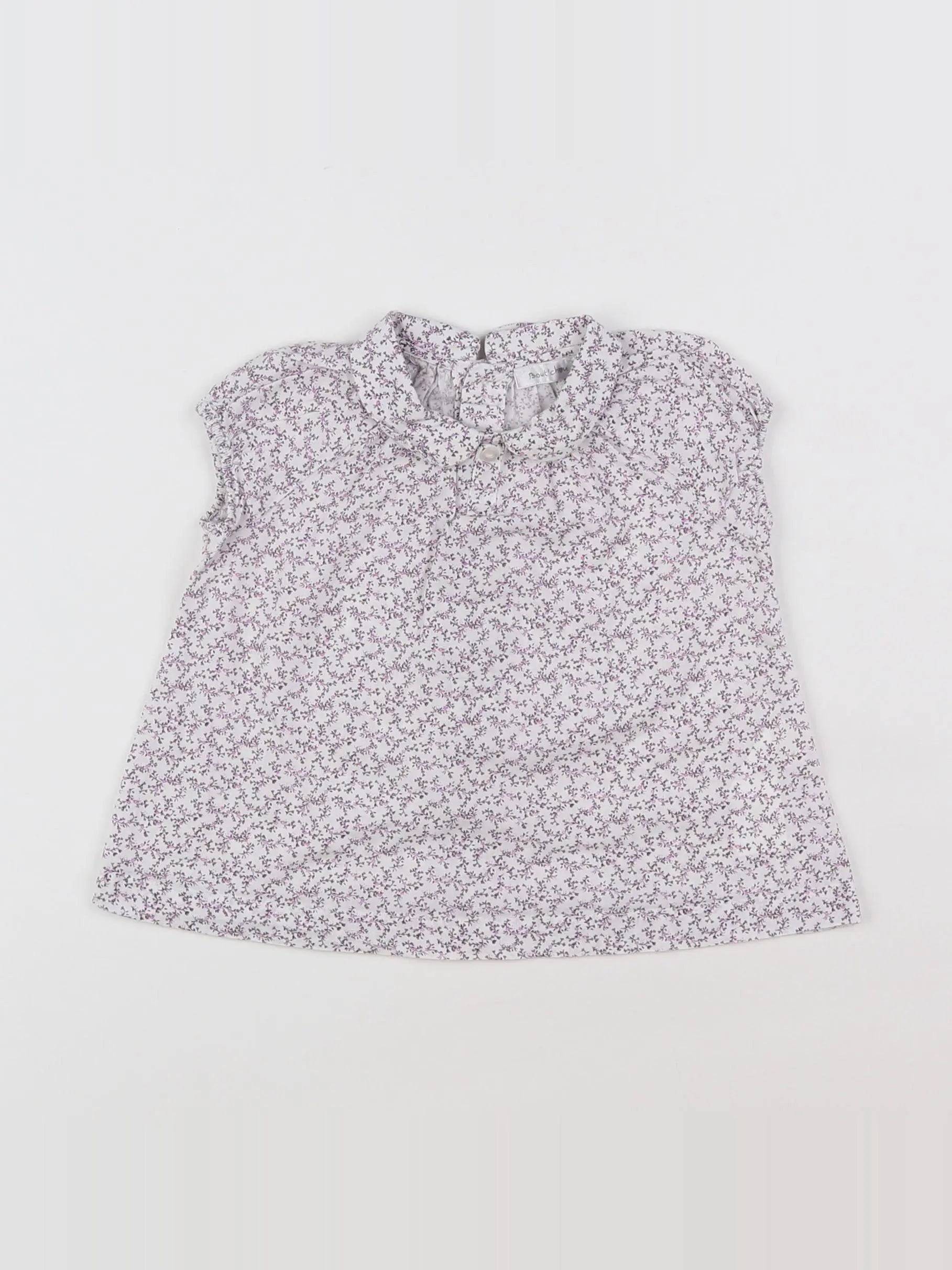 Boutchou - blouse blanc, violet - 12 mois