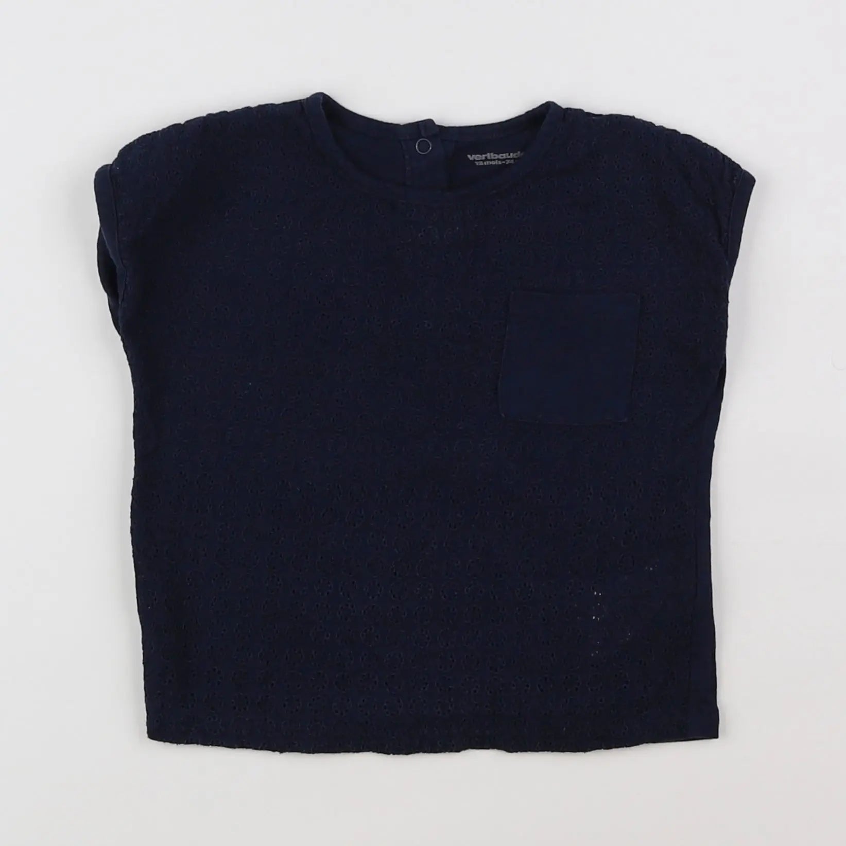 Vertbaudet - tee-shirt bleu - 12 mois