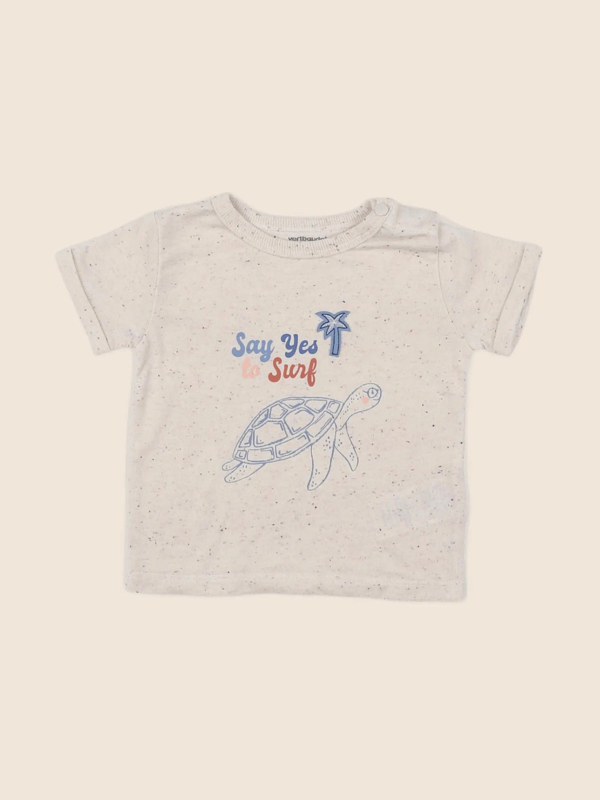 Vertbaudet - tee-shirt beige - 6 mois