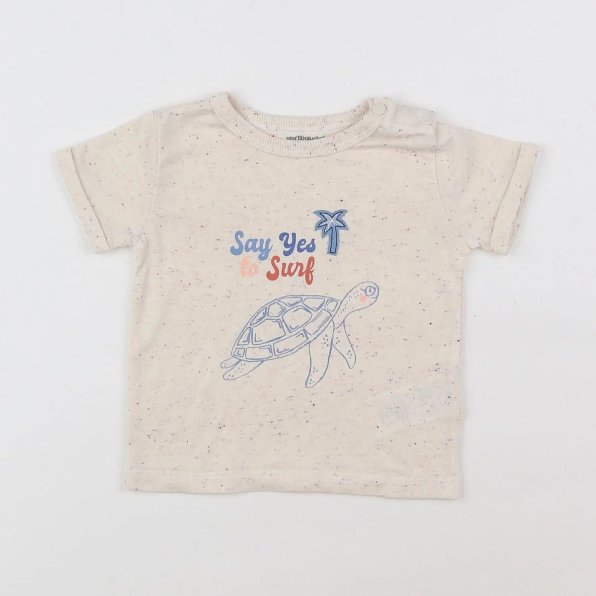 Vertbaudet - tee-shirt beige - 6 mois
