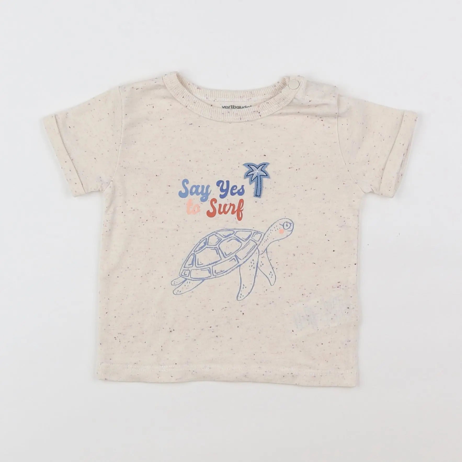 Vertbaudet - tee-shirt beige - 6 mois