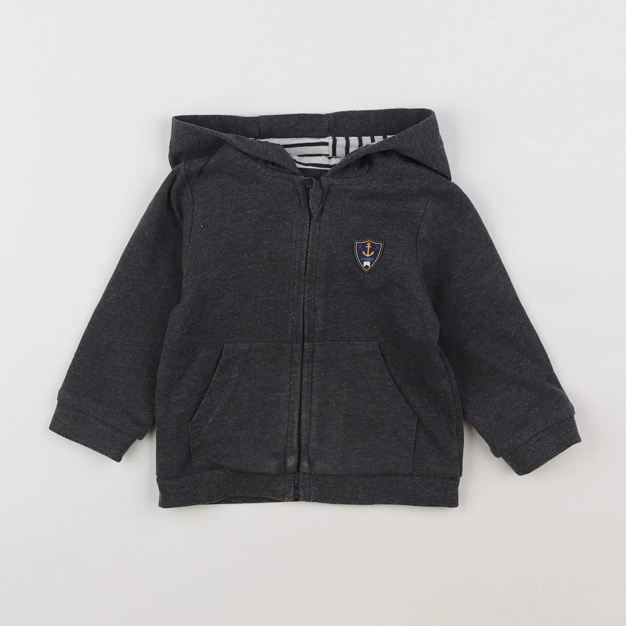 Vertbaudet - sweat gris - 12 mois