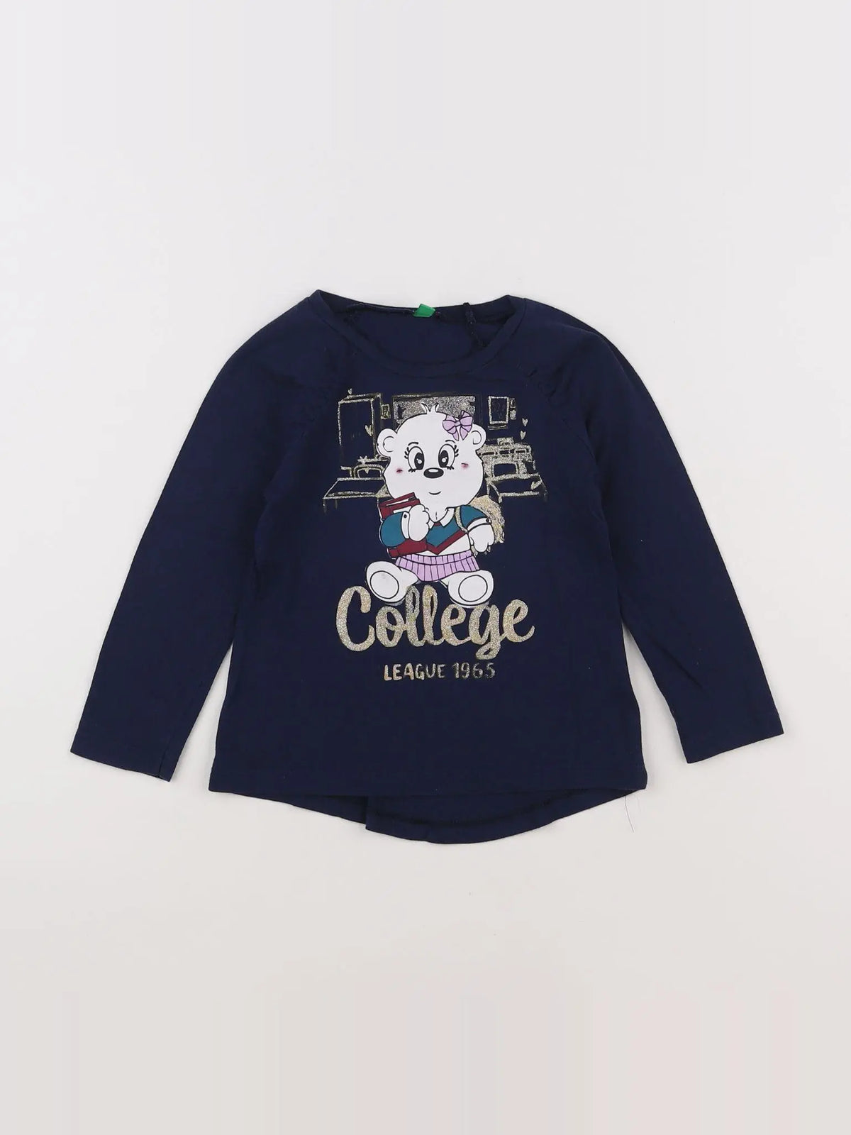 Benetton - tee-shirt bleu - 12 mois