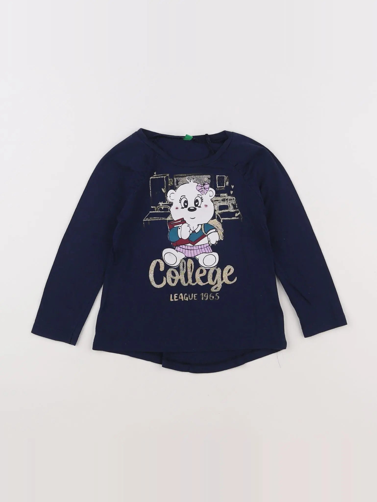 Benetton - tee-shirt bleu - 12 mois