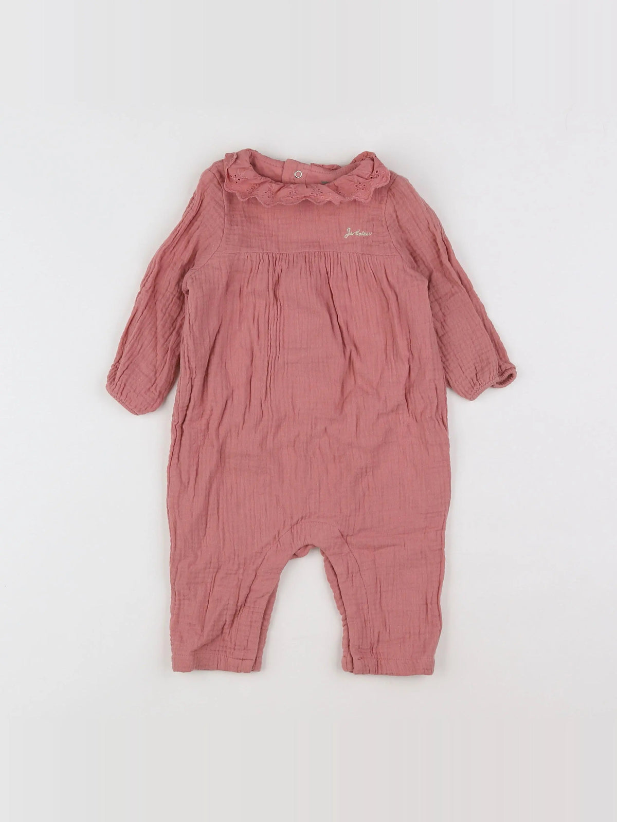 Vertbaudet - combinaison rose - 9 mois