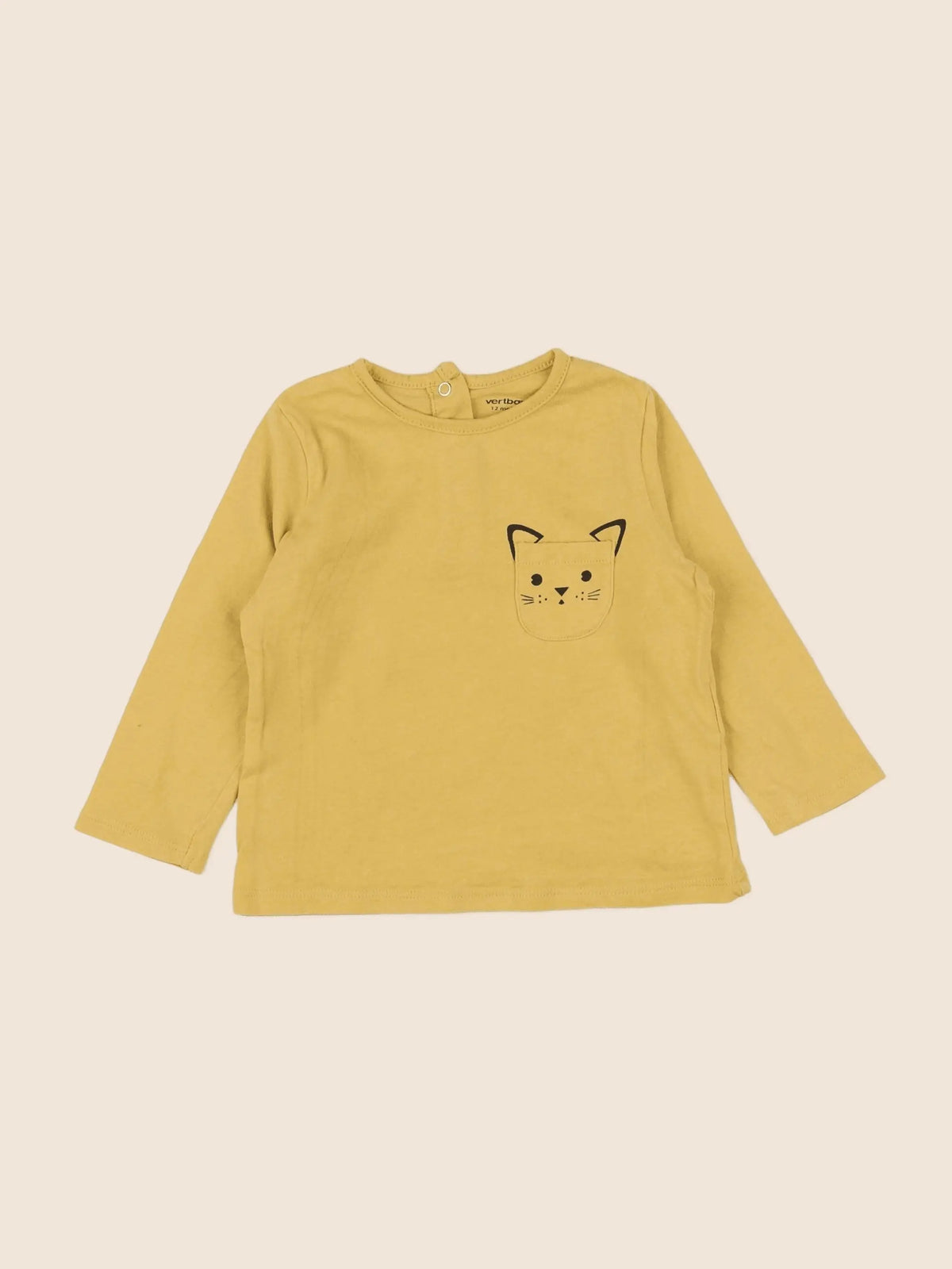 Vertbaudet - tee-shirt jaune - 12 mois