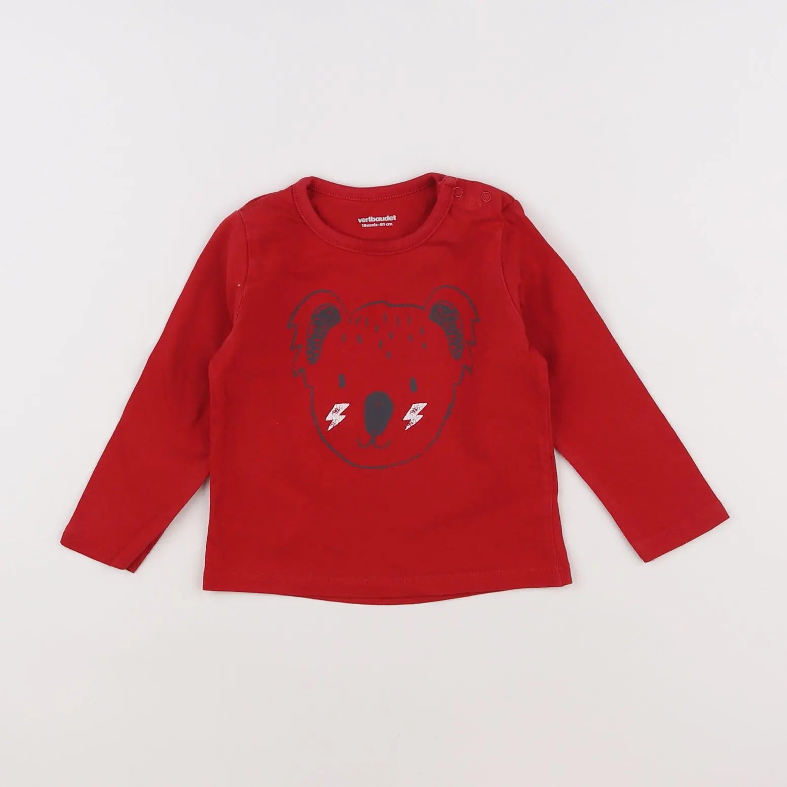 Vertbaudet - tee-shirt rouge - 18 mois