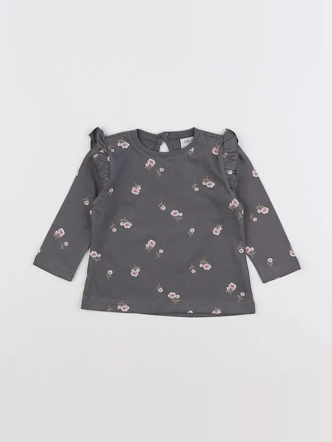 H&M - tee-shirt gris - 3/6 mois