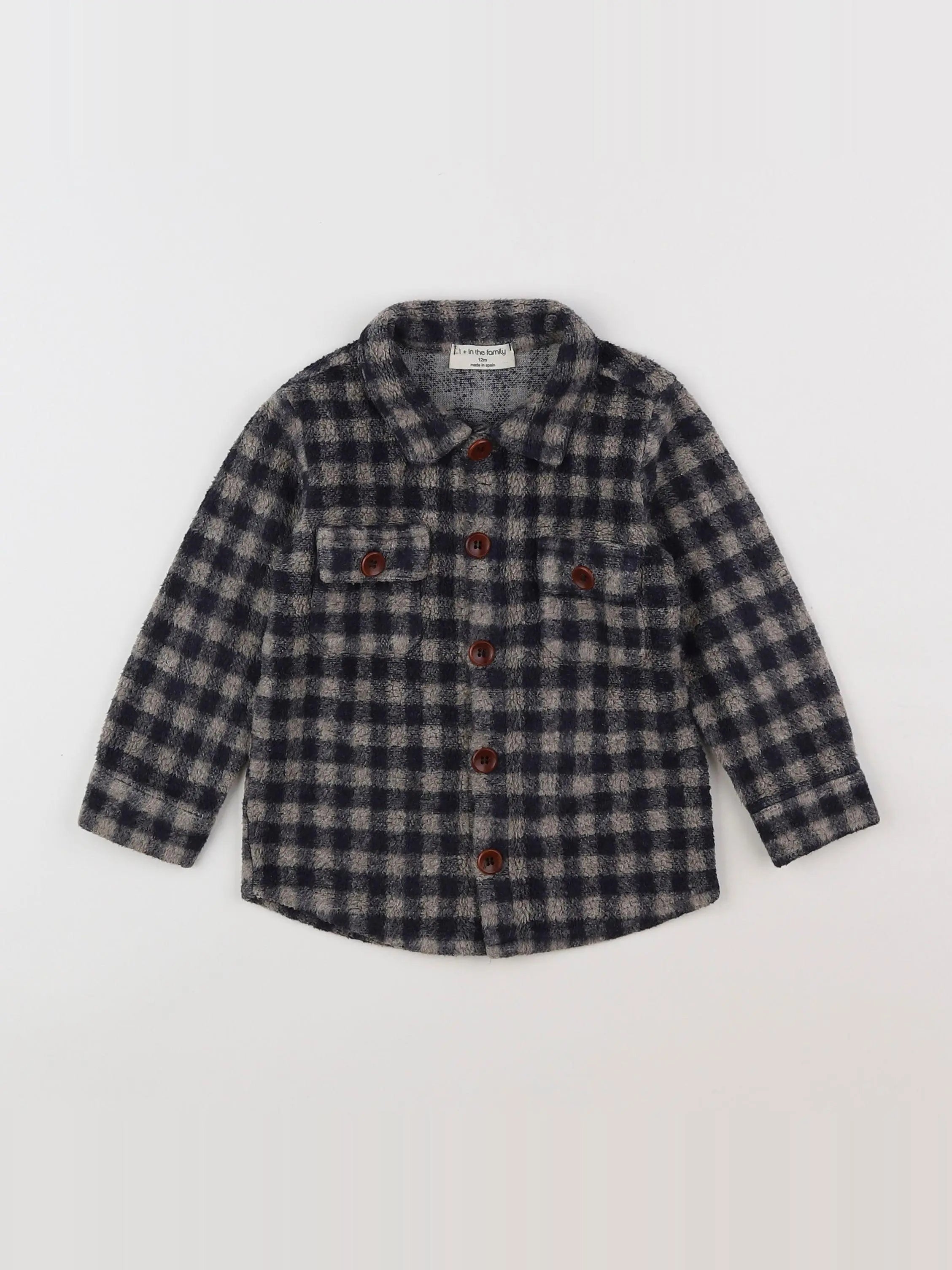 1+ In the family - chemise bleu - 12 mois