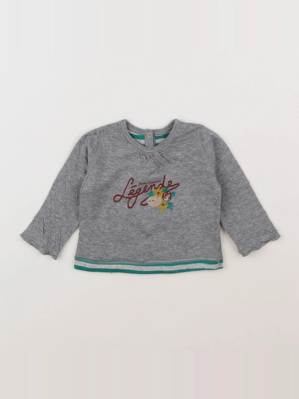 Petit Bateau - tee-shirt gris - 3 mois