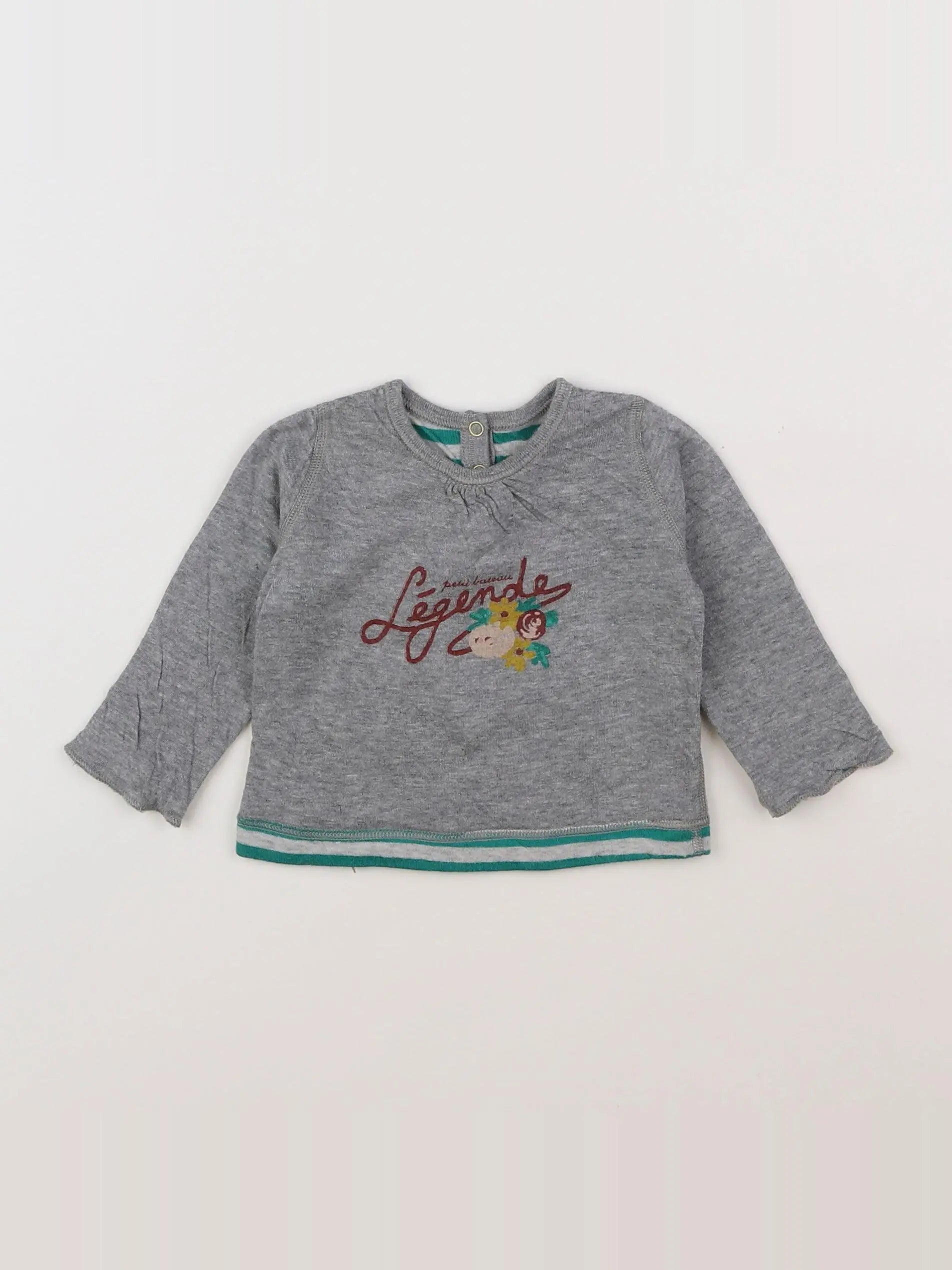 Petit Bateau - tee-shirt gris - 3 mois