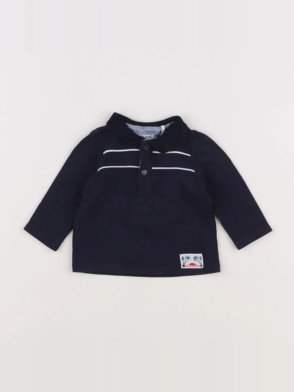 IKKS - polo bleu, blanc - 3 mois