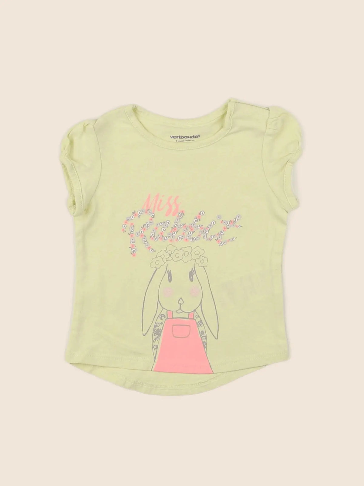 Vertbaudet - tee-shirt jaune - 3 mois