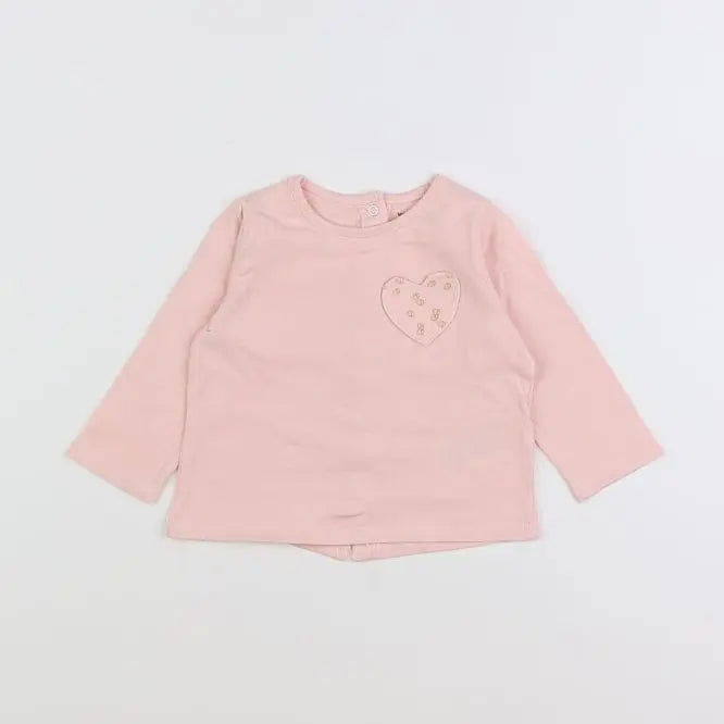 Vertbaudet - tee-shirt rose - 9 mois