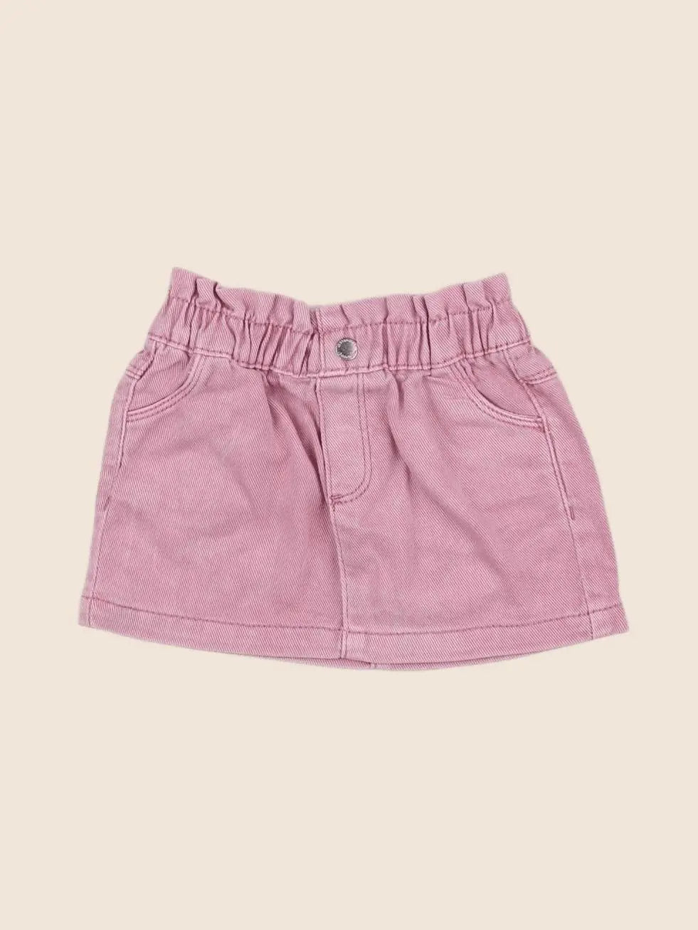 Vertbaudet - jupe beige, rose - 6 mois