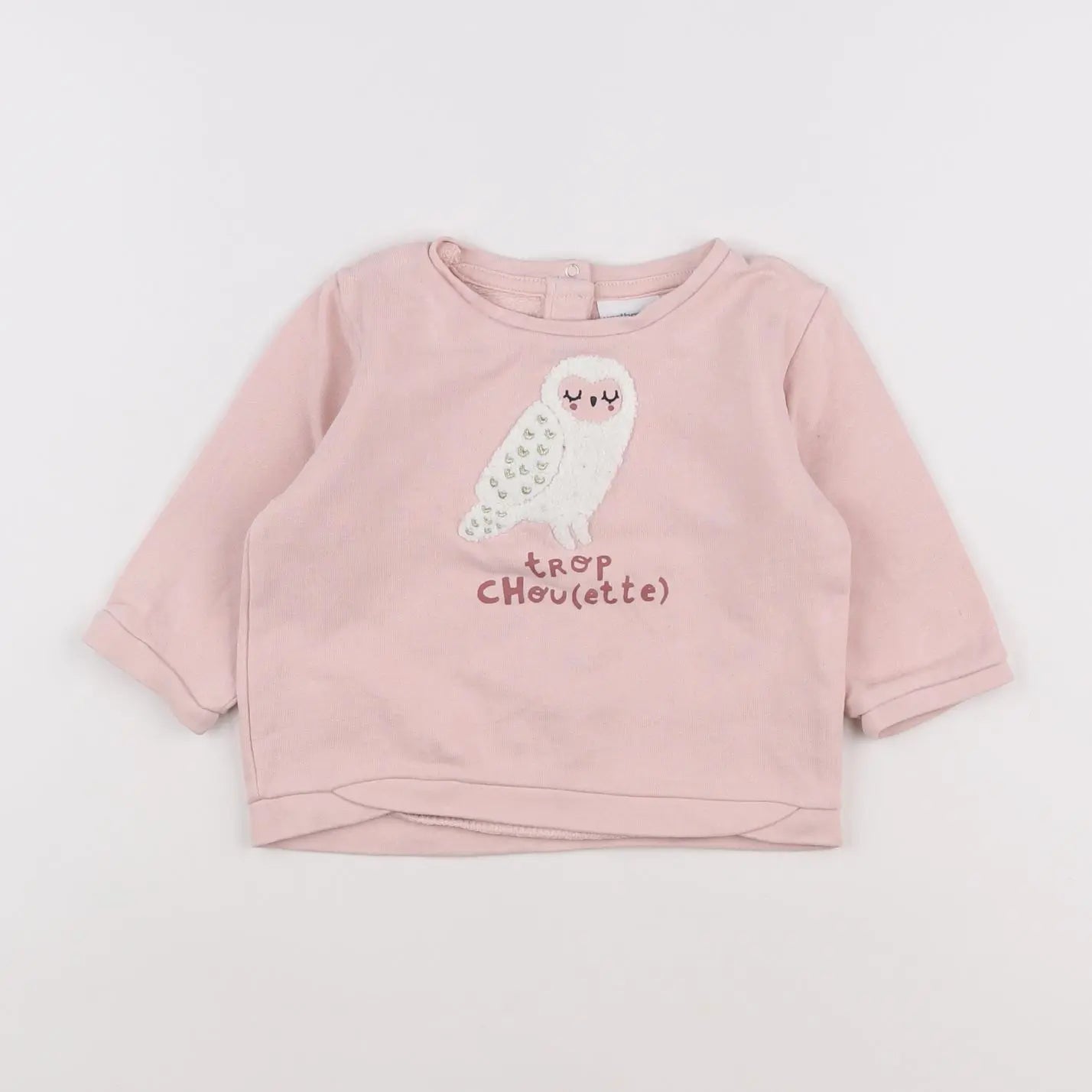 Vertbaudet - sweat rose - 12 mois