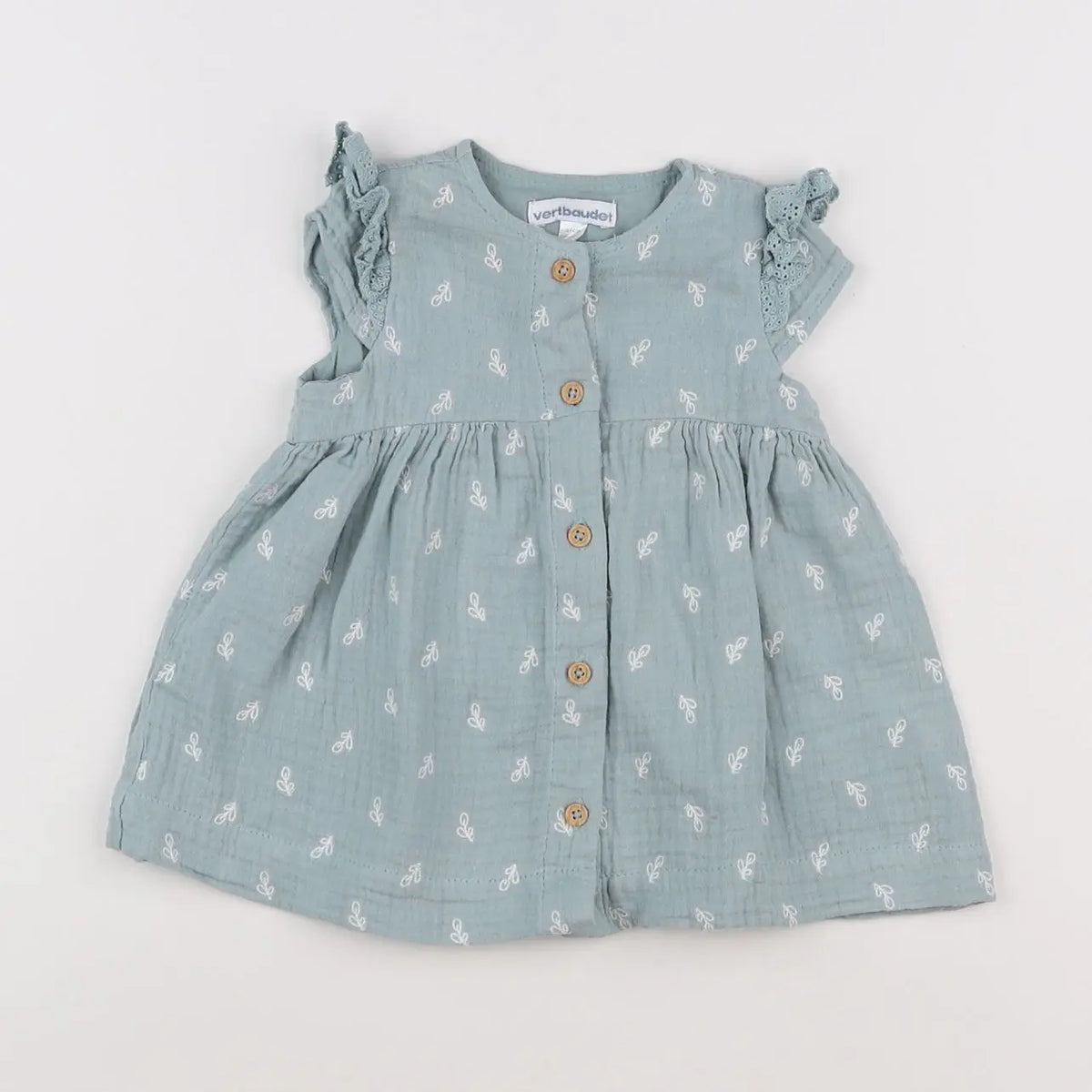 Vertbaudet - robe vert - 6 mois