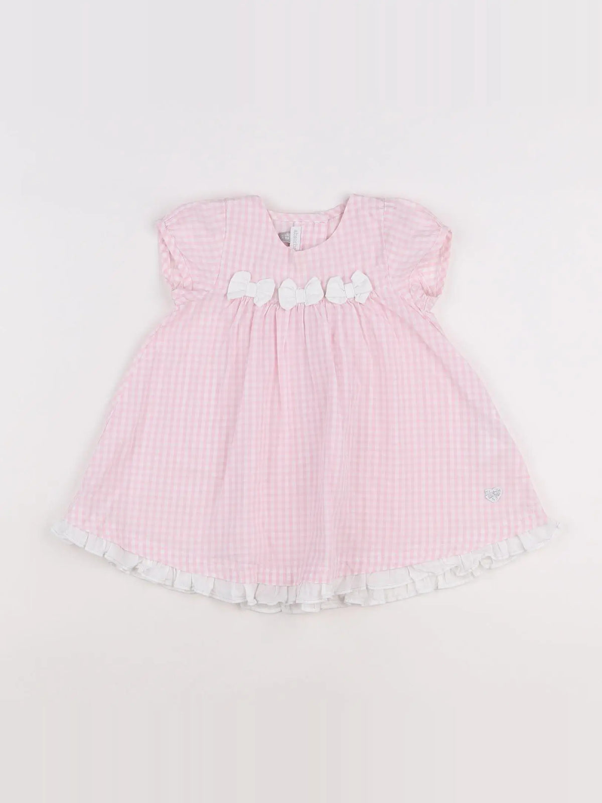 Absorba - robe blanc, rose - 12 mois