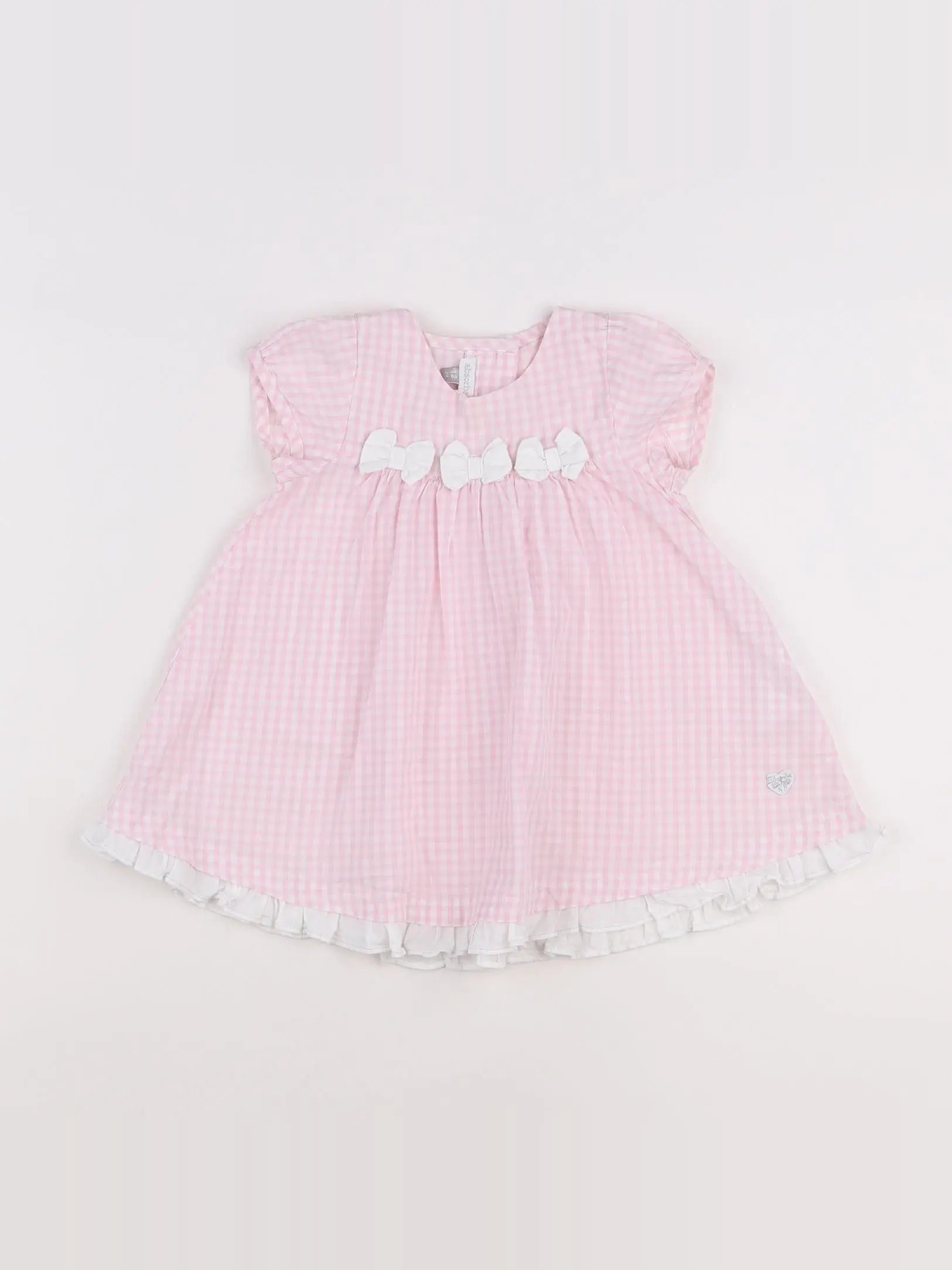 Absorba - robe blanc, rose - 12 mois