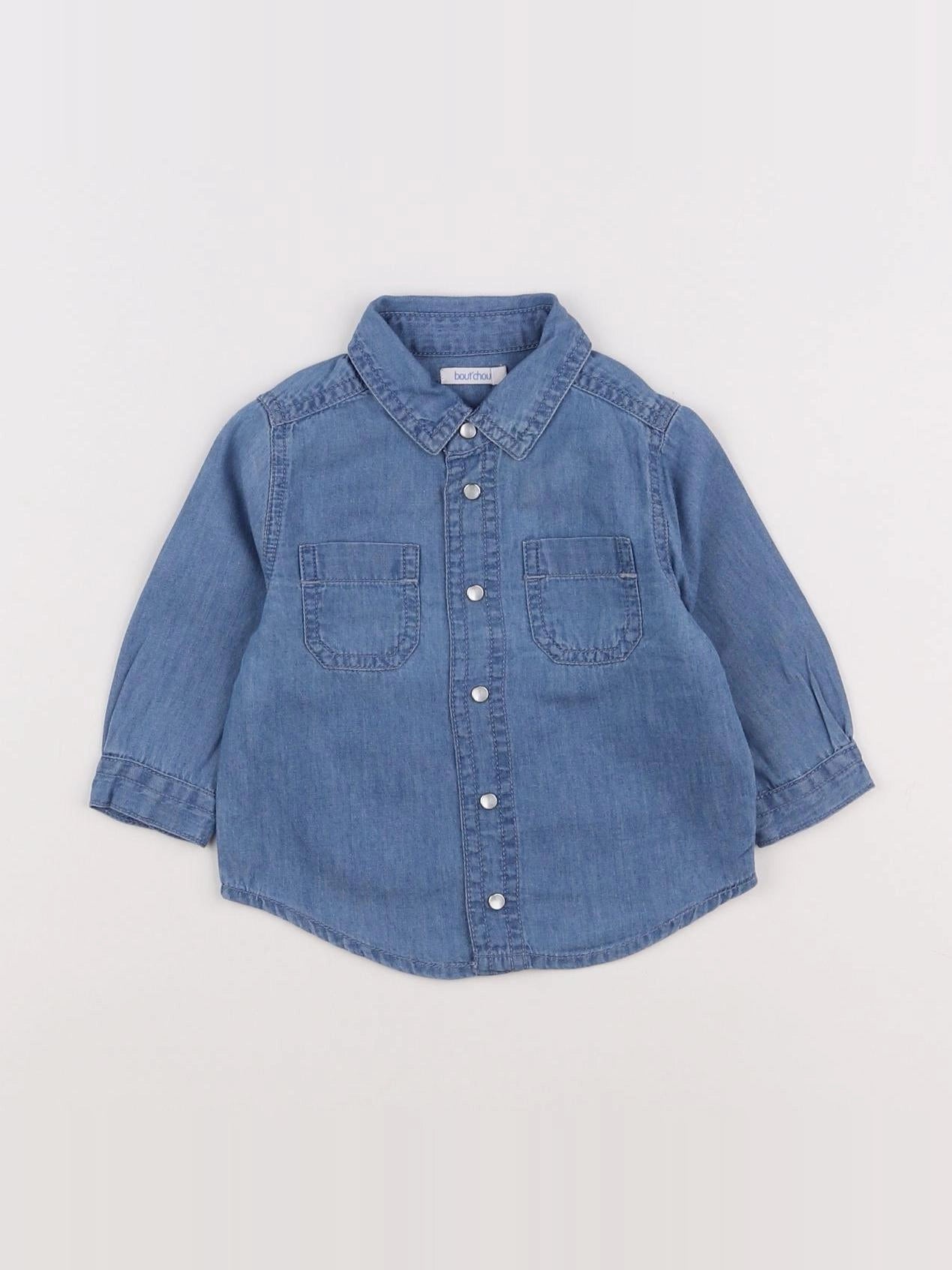 Boutchou - chemise bleu - 6 mois