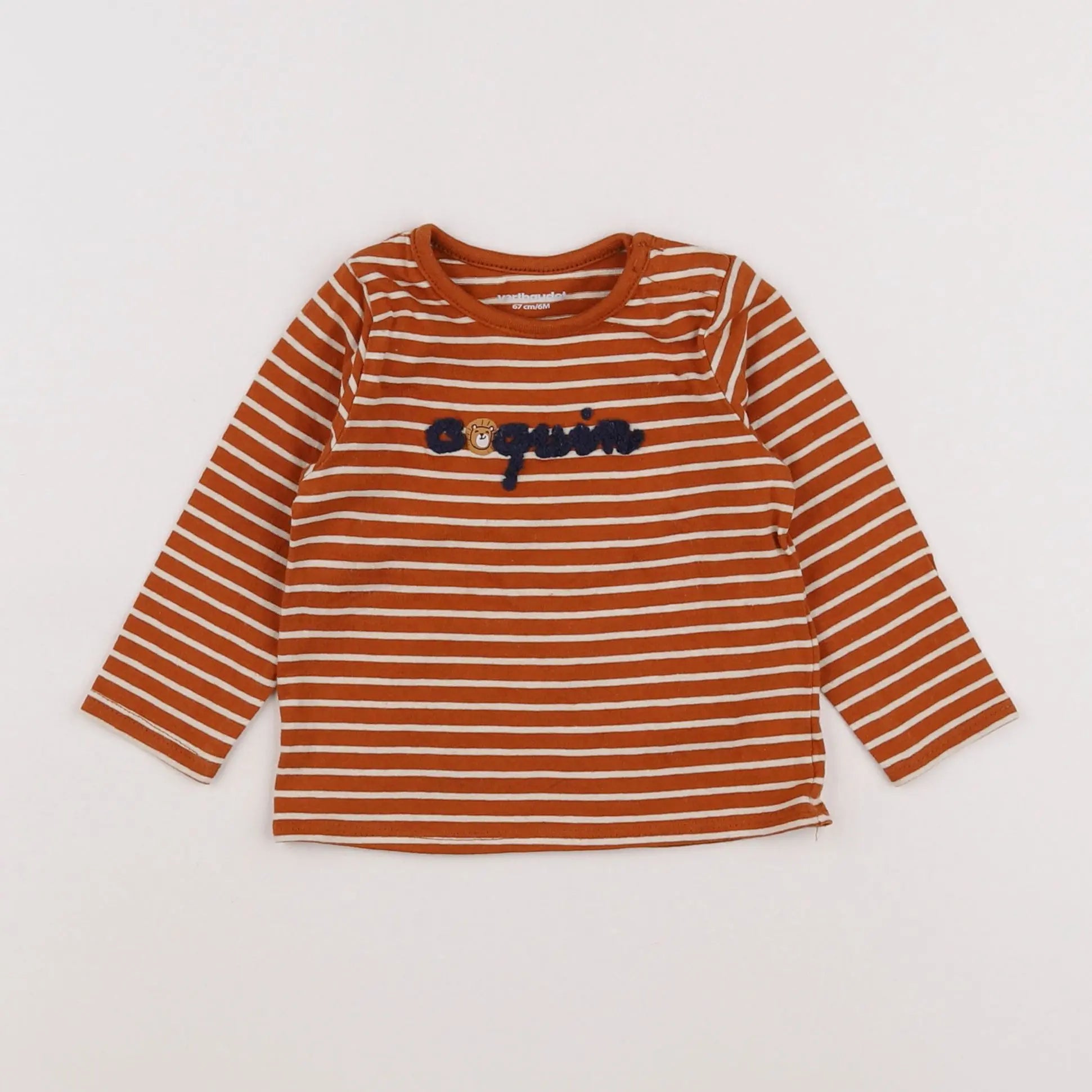 Vertbaudet - tee-shirt marron - 6 mois