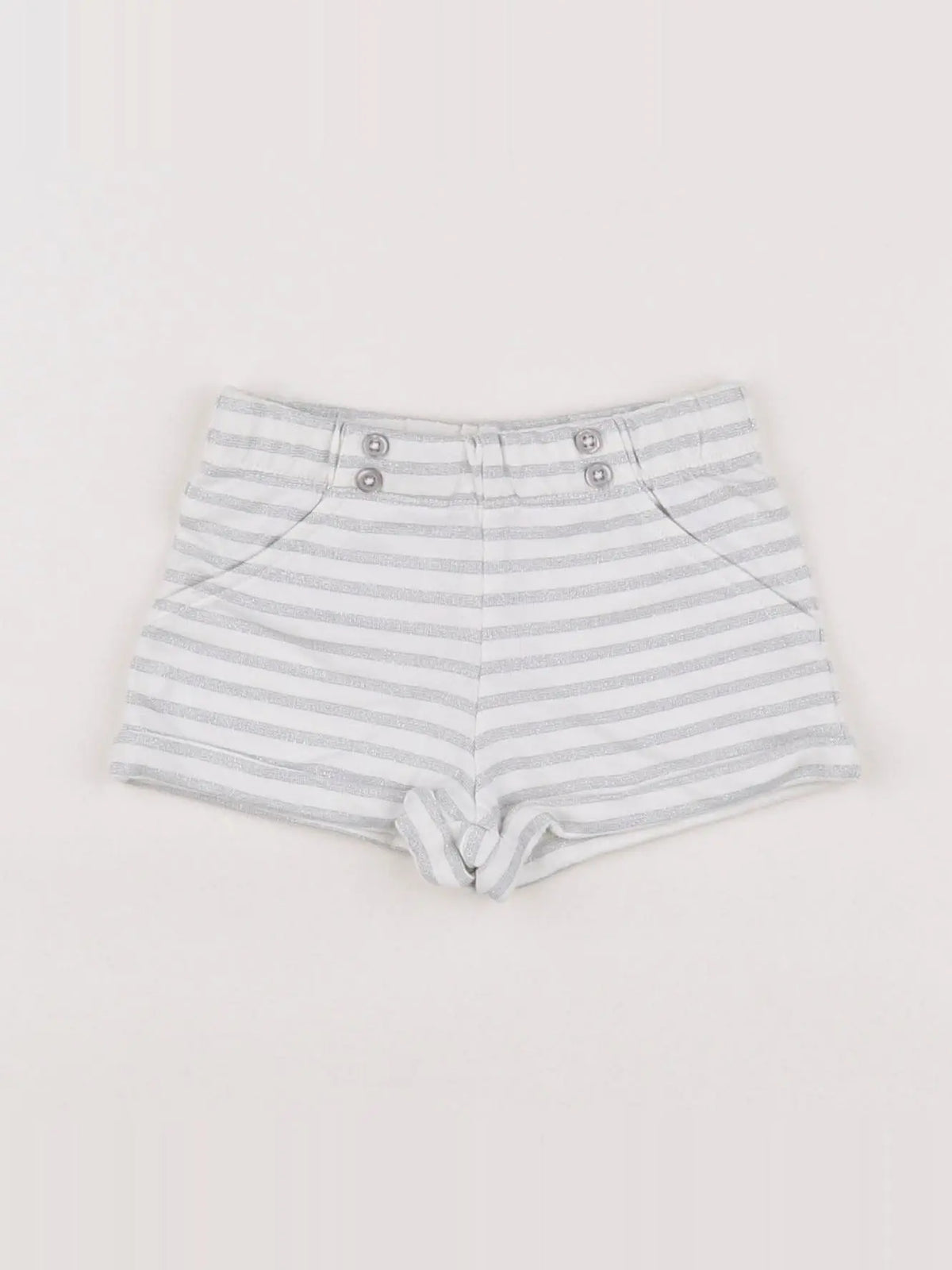 Boutchou - short blanc, argent - 6 mois