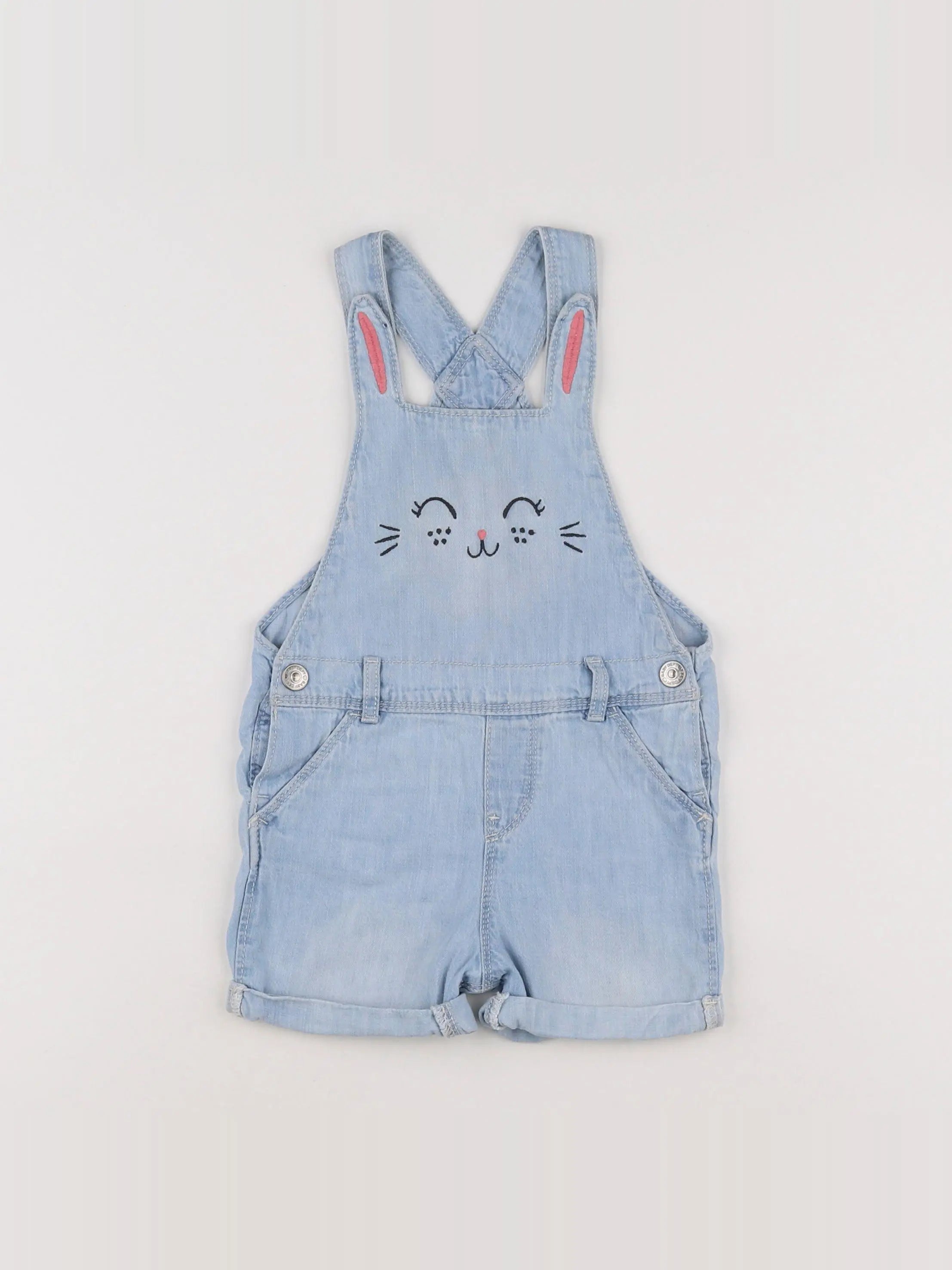 H&M - salopette bleu - 6/9 mois