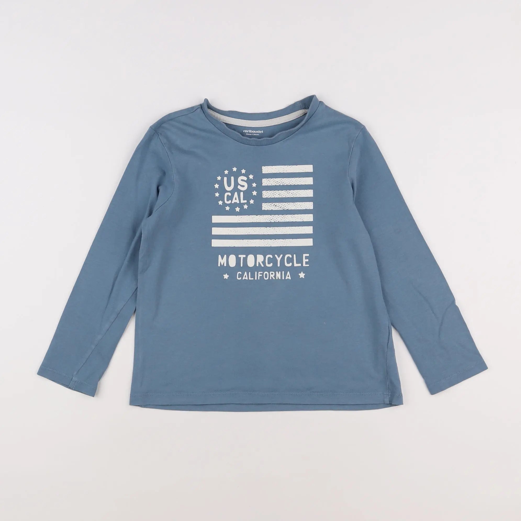Vertbaudet - tee-shirt bleu - 8 ans