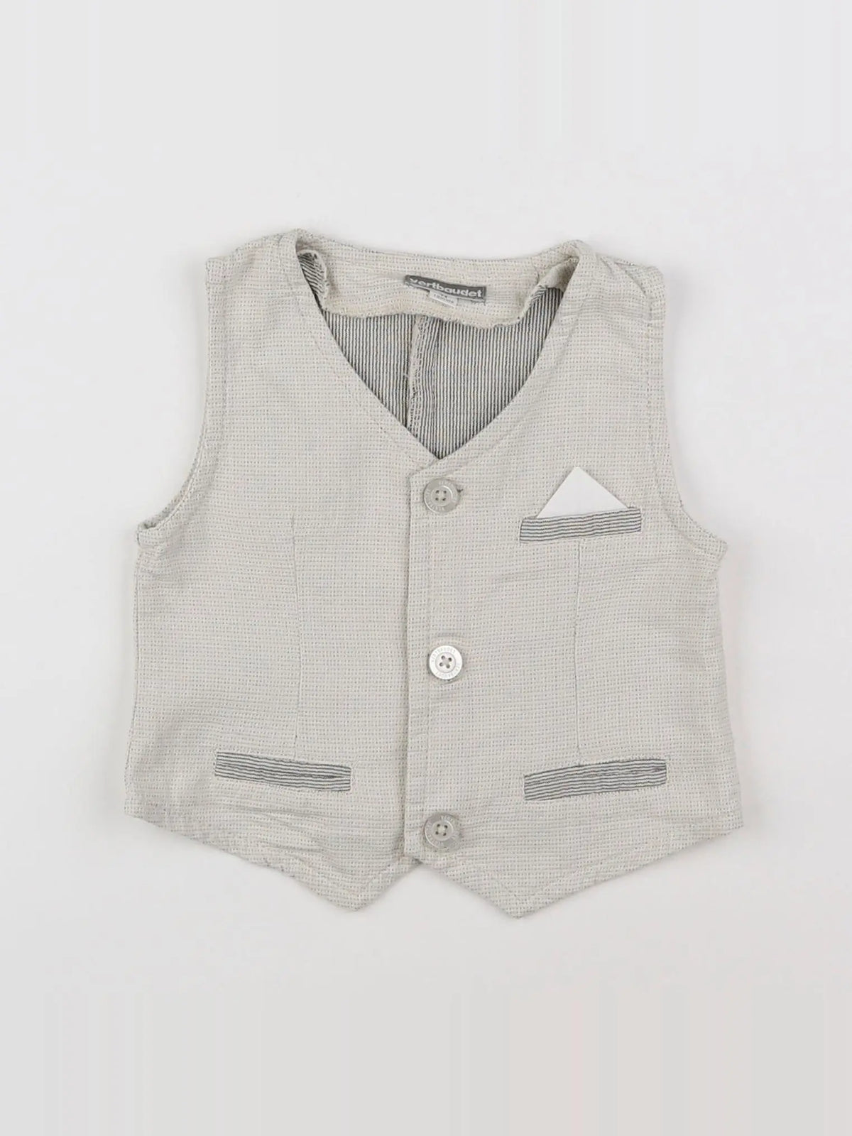 Vertbaudet - gilet beige - 12 mois