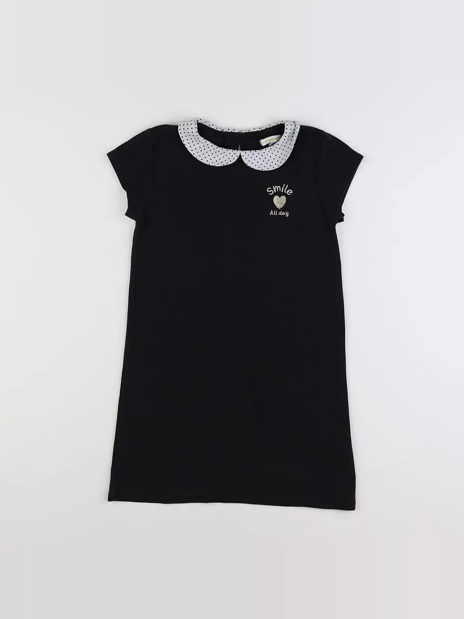Vertbaudet - robe noir, or - 8 ans