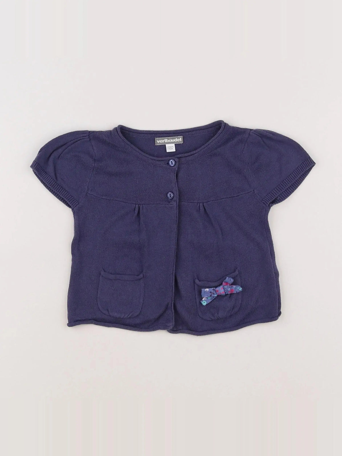 Vertbaudet - gilet violet - 12 mois