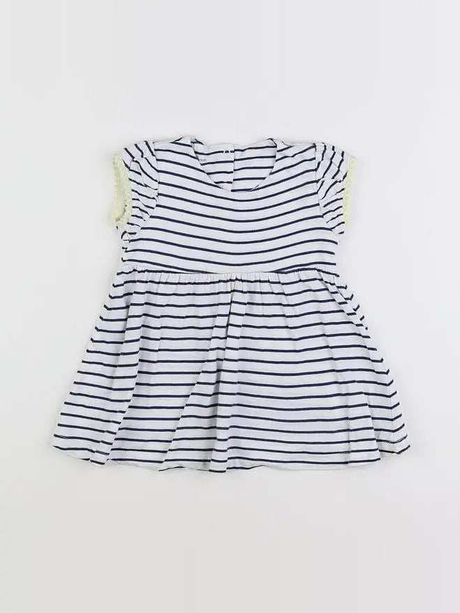 Vertbaudet - robe bleu, blanc - 18 mois