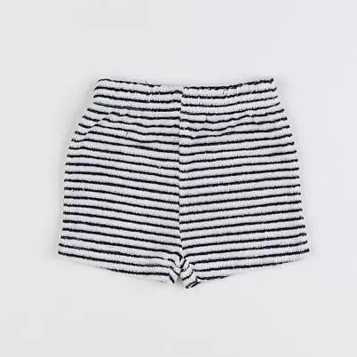 Vertbaudet - short blanc, bleu - 3 mois